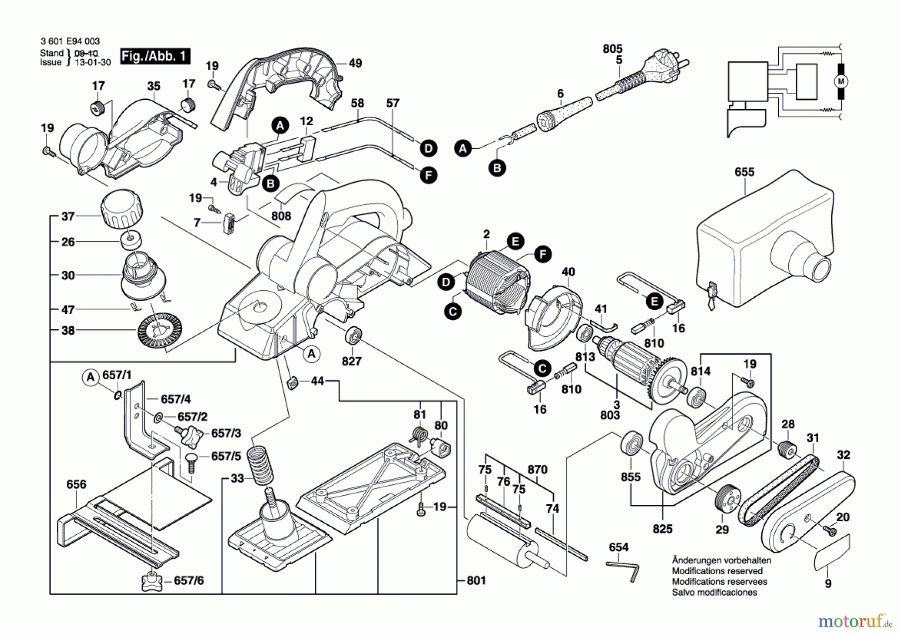  Bosch Werkzeug Handhobel GHO 15-82 Seite 1