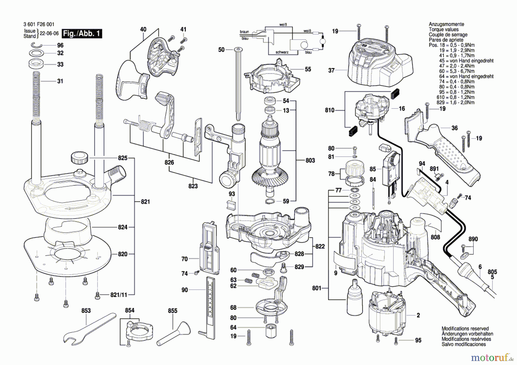  Bosch Werkzeug Oberfräse GOF 1250 CE Seite 1
