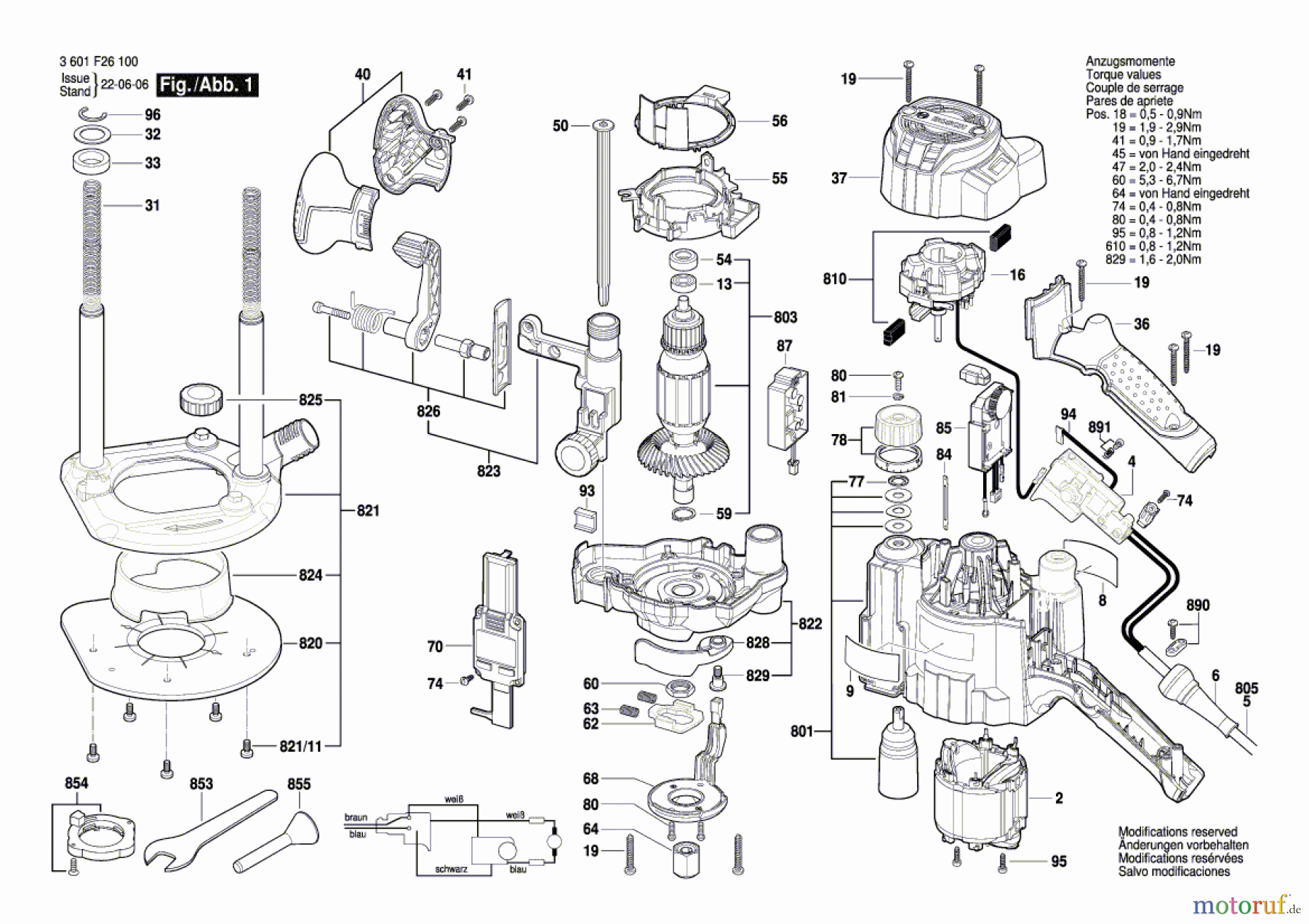  Bosch Werkzeug Oberfräse GOF 1250 LCE Seite 1