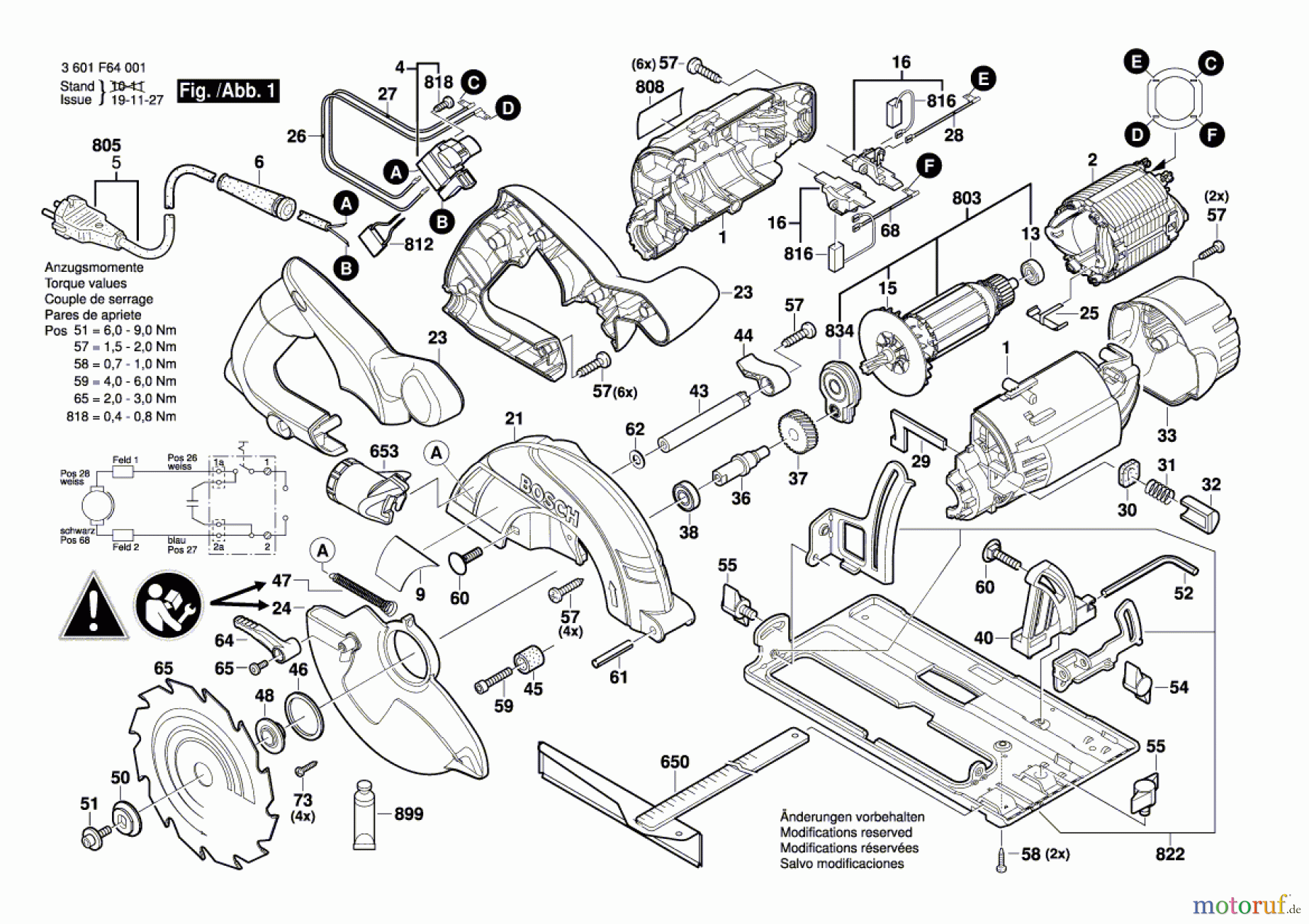  Bosch Werkzeug Handkreissäge GKS 55 Seite 1