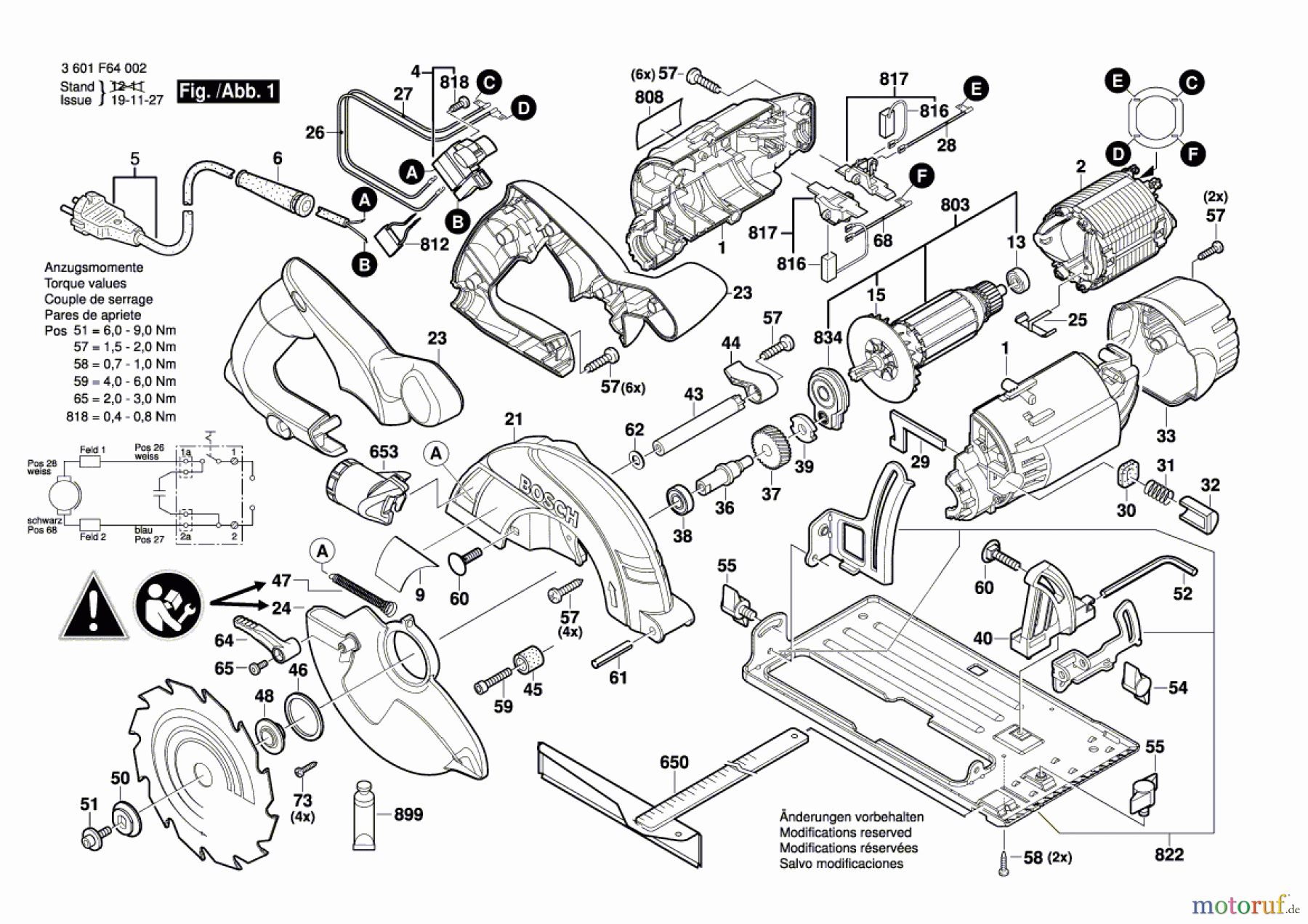 Bosch Werkzeug Handkreissäge GKS 55 Seite 1
