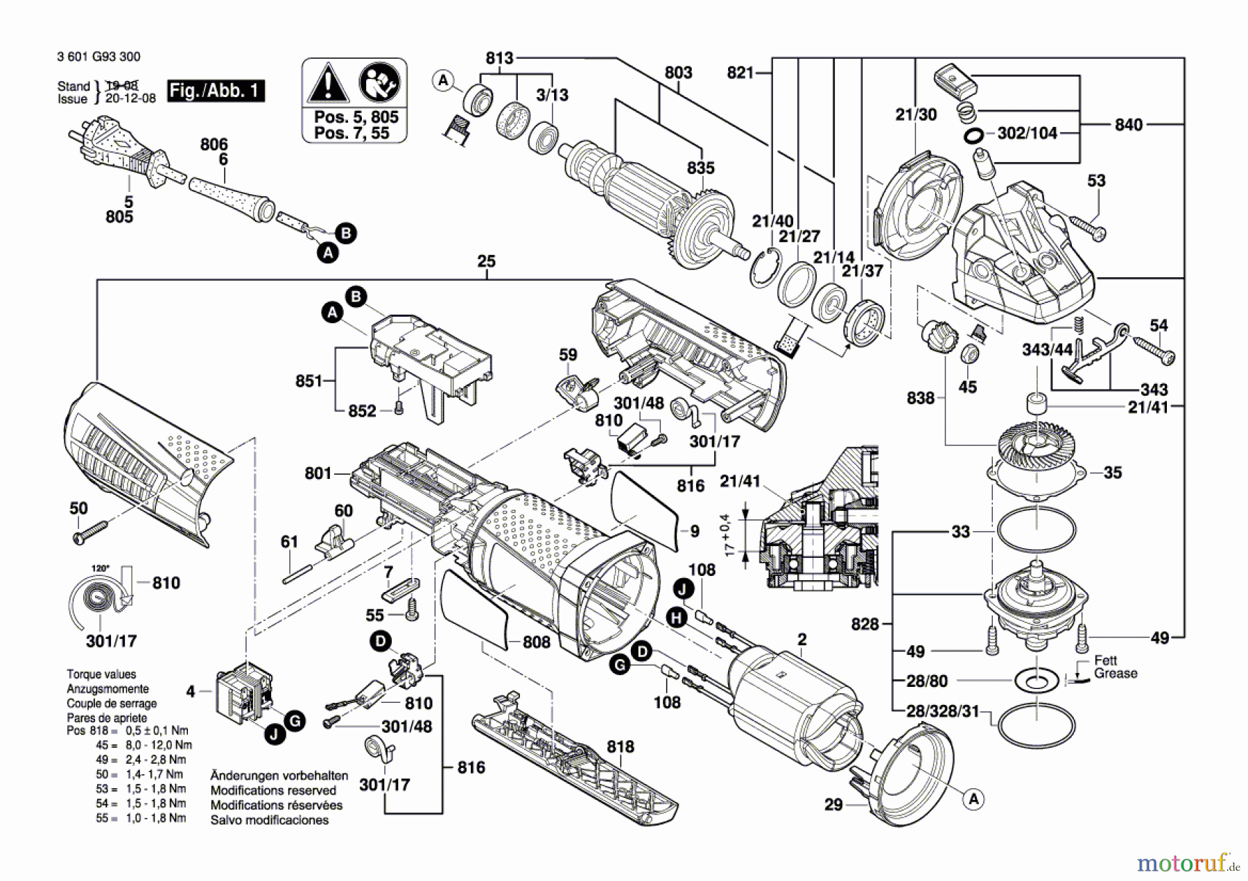  Bosch Werkzeug Winkelschleifer GWS 15-125 CIPX Seite 1