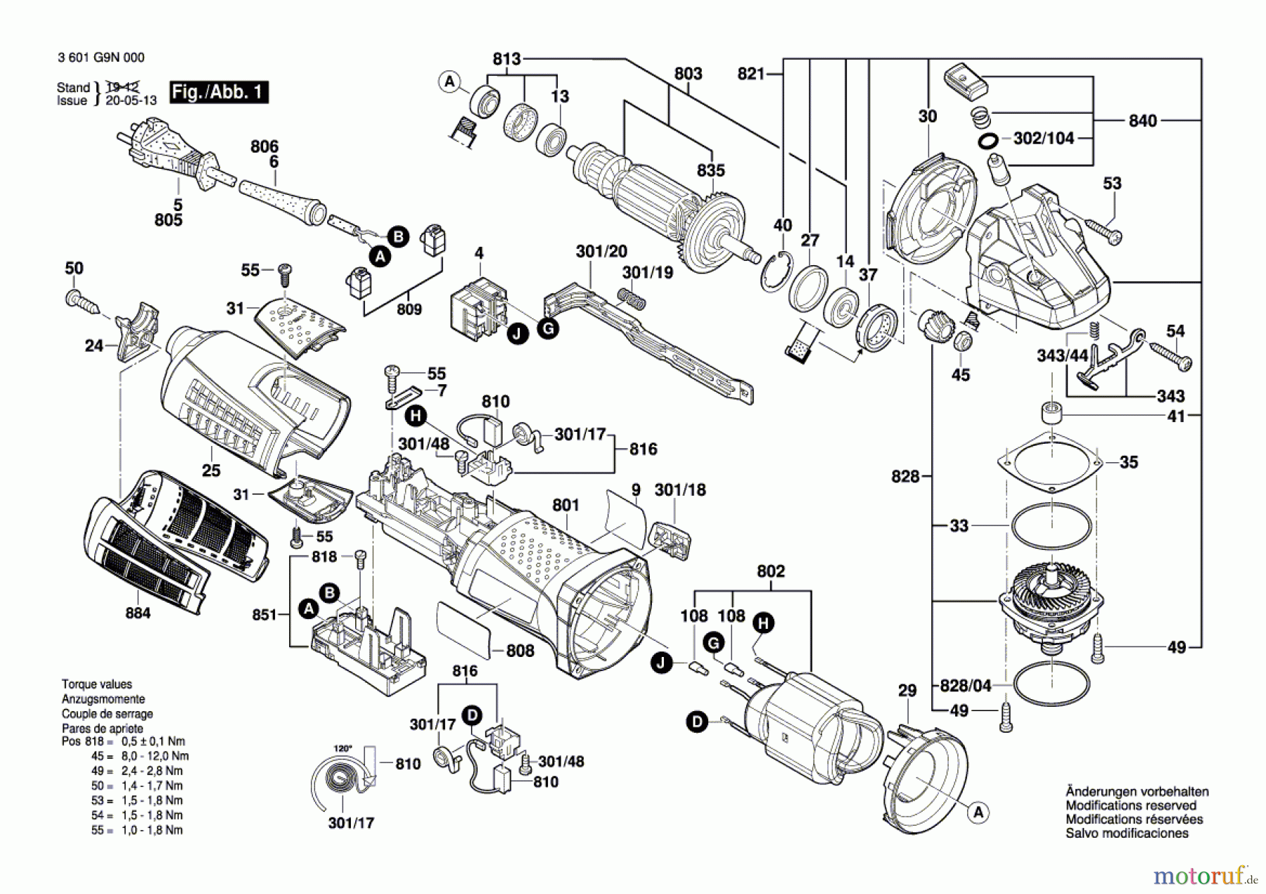  Bosch Werkzeug Winkelschleifer GWS 19-125 CI Seite 1