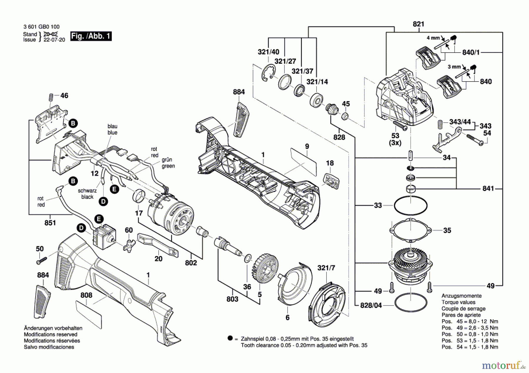  Bosch Akku Werkzeug Akku-Winkelschleifer GWX 18V-10 Seite 1