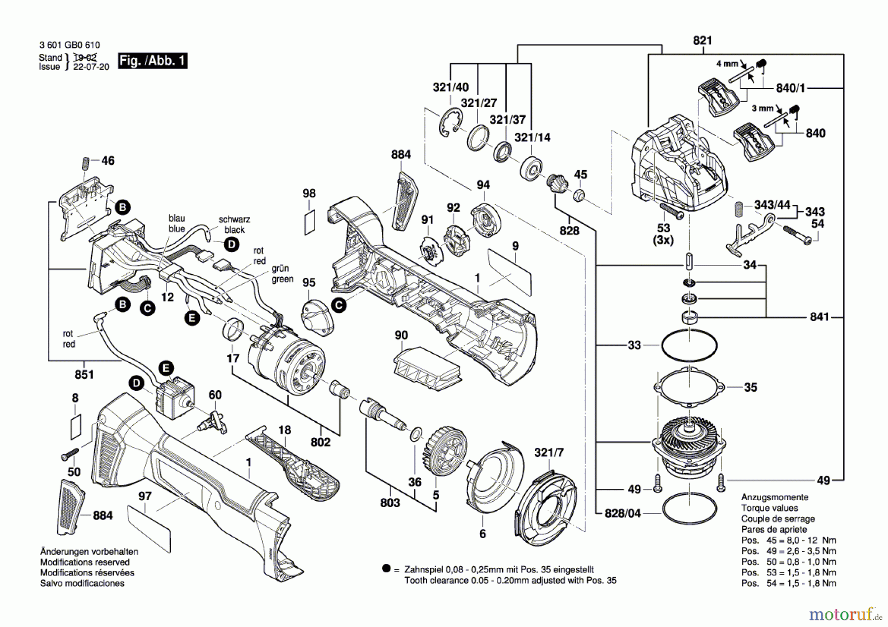  Bosch Akku Werkzeug Akku-Winkelschleifer GWX18V-50PC Seite 1