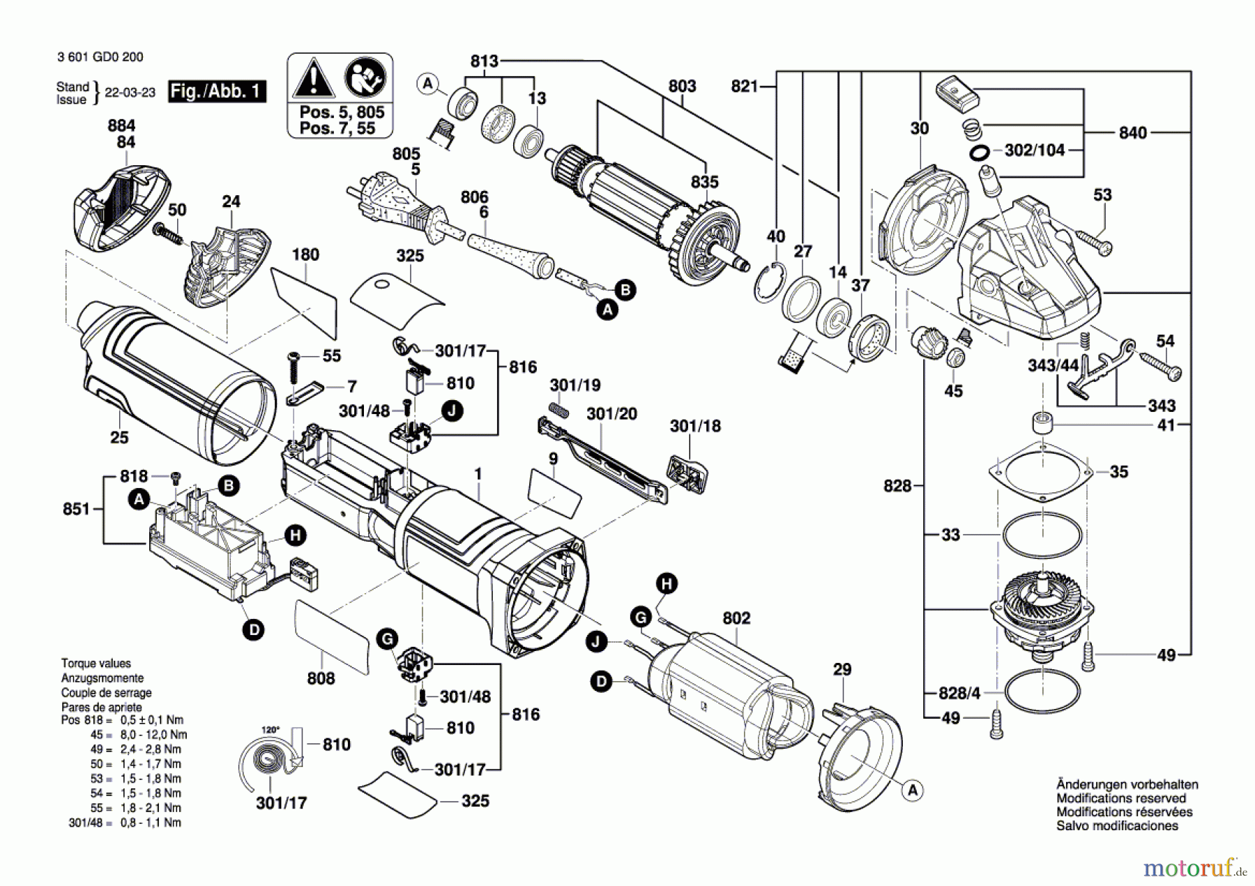  Bosch Werkzeug Winkelschleifer GWS 17-125 Seite 1