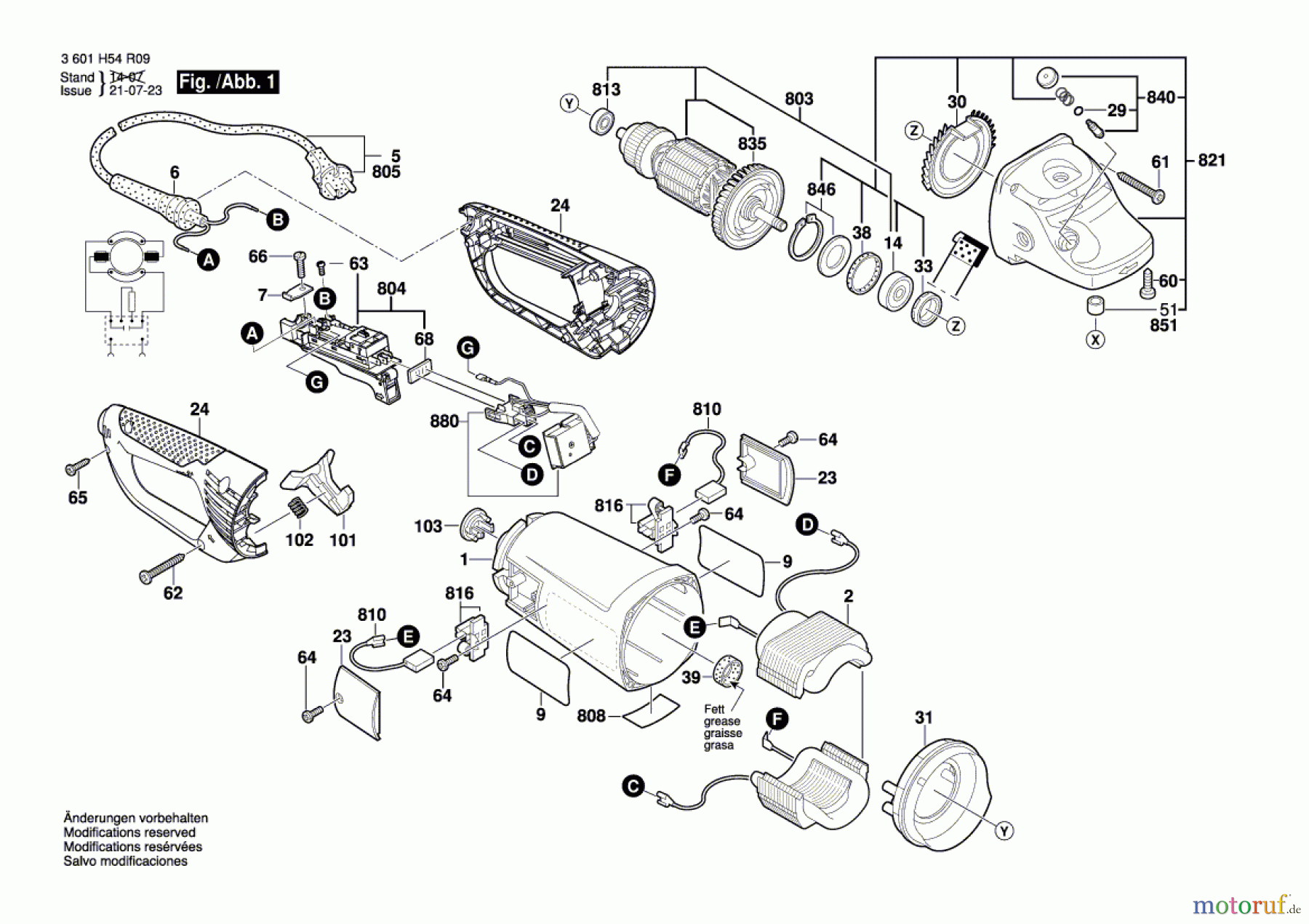  Bosch Werkzeug Winkelschleifer BAG 230-1 CLBF Seite 1
