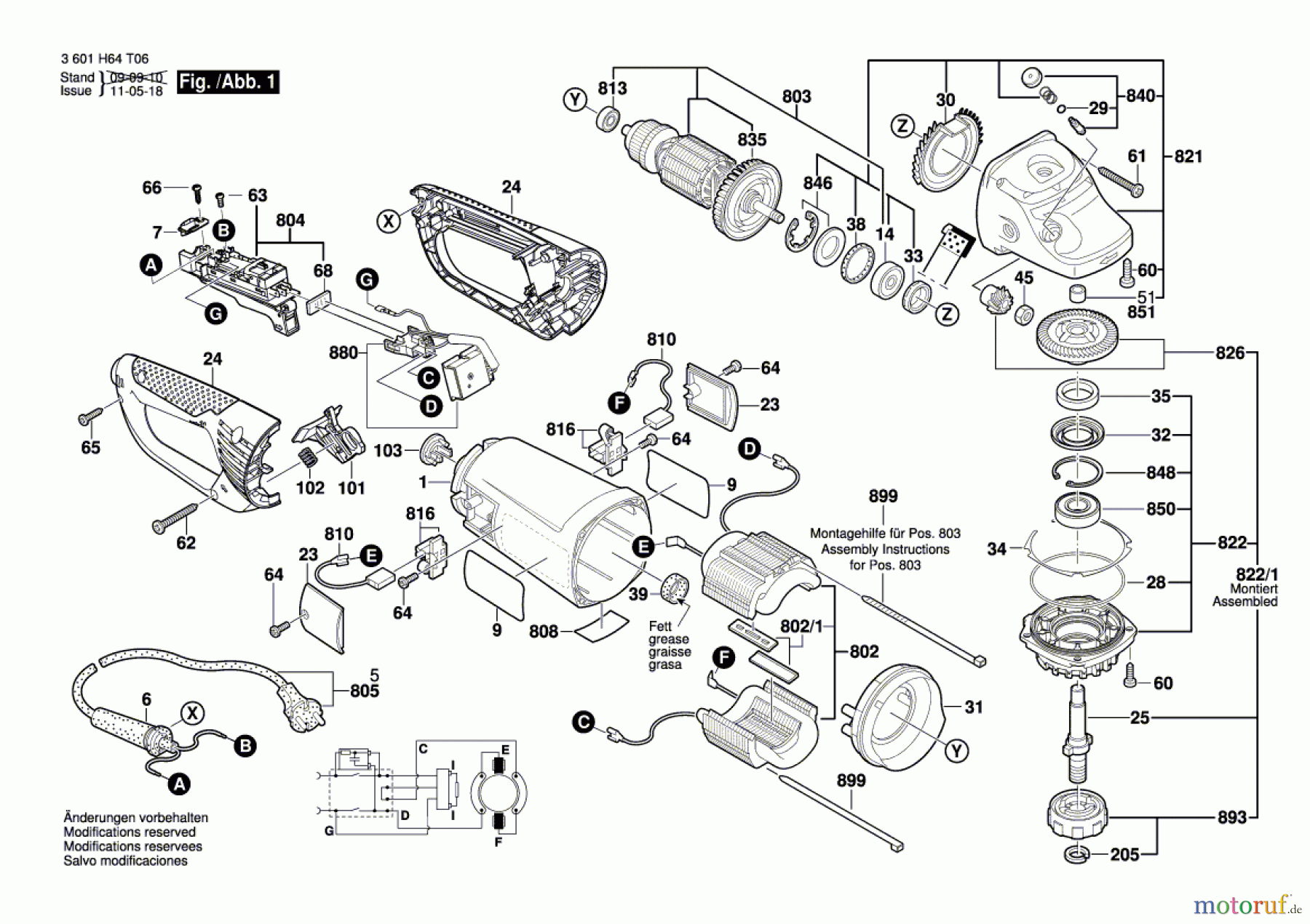  Bosch Werkzeug Winkelschleifer BAG 230-1 CLBB Seite 1