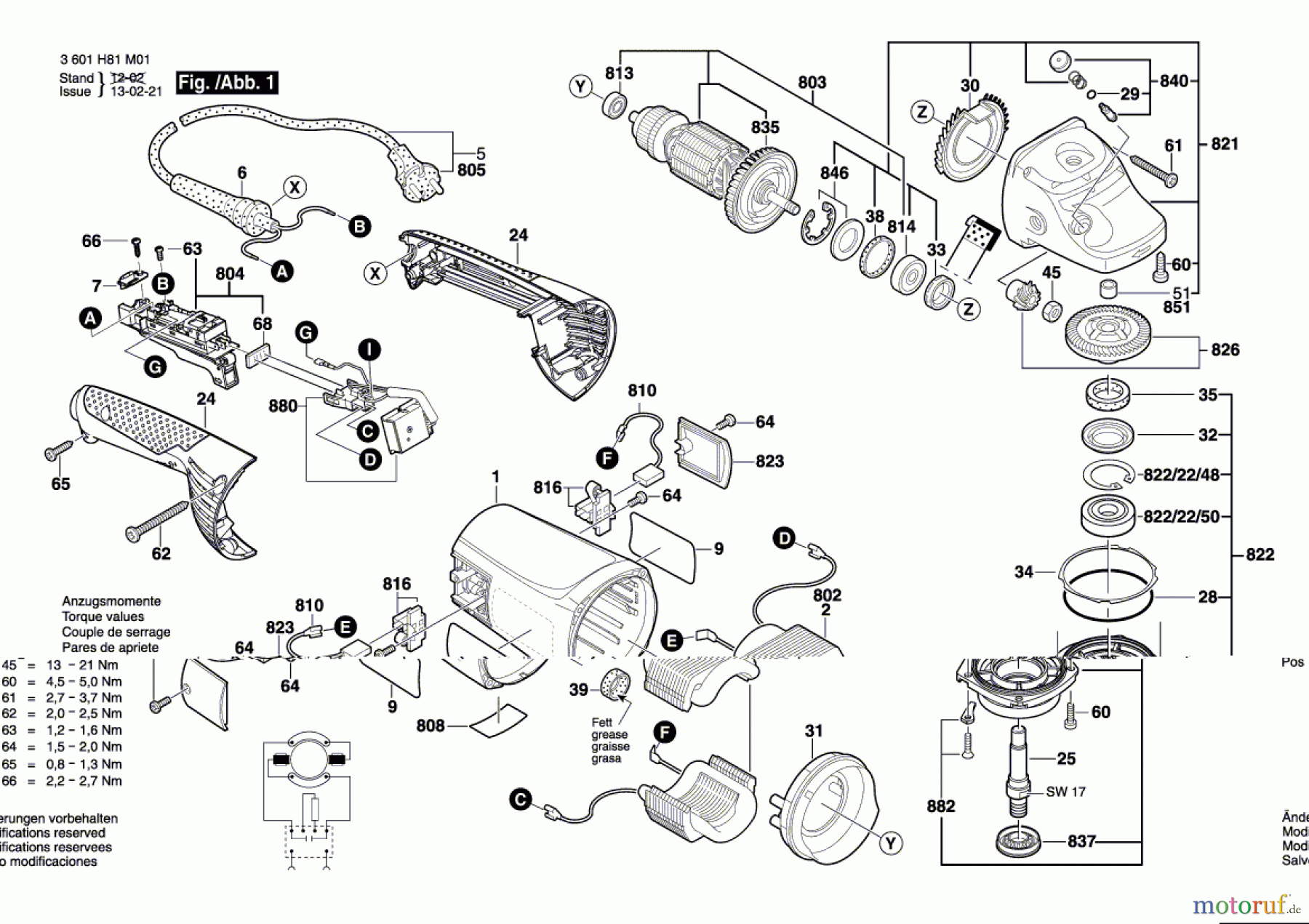  Bosch Werkzeug Winkelschleifer GWS 22-180 JH Seite 1
