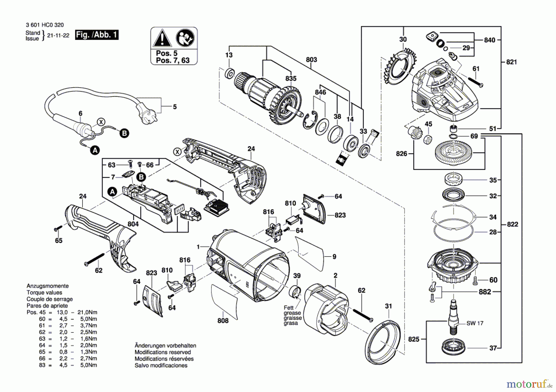 Bosch Werkzeug Winkelschleifer GWS 22-180 J Seite 1