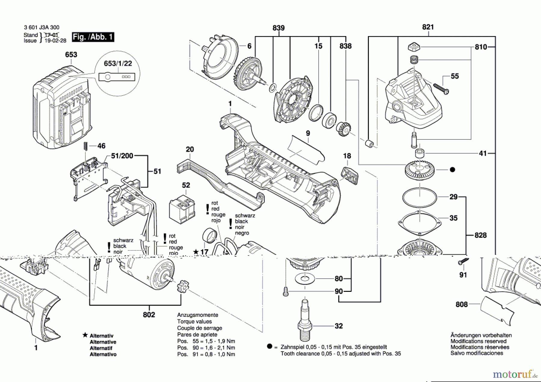  Bosch Akku Werkzeug Akku-Winkelschleifer GWS 18-125 V-LI Seite 1