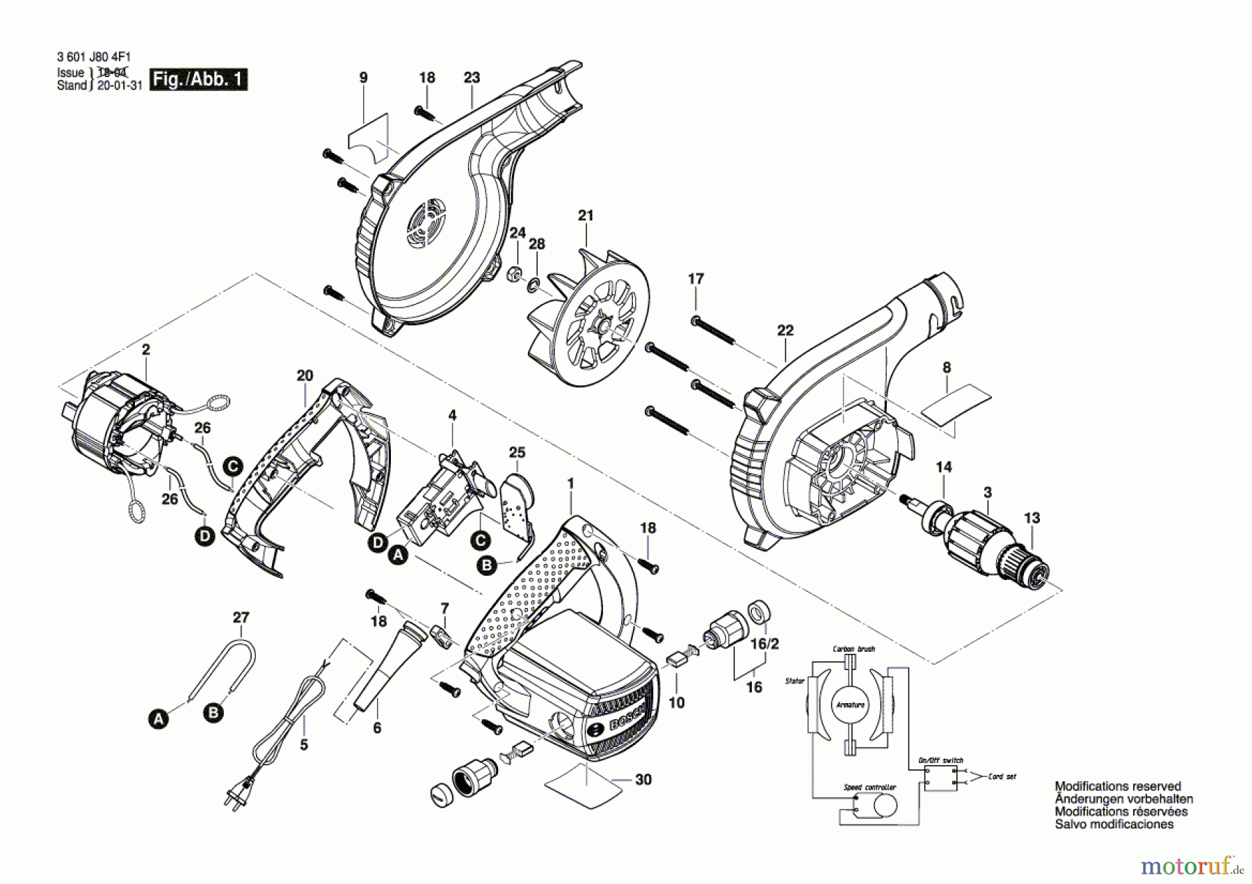  Bosch Werkzeug Druckgebläse GBL 800 E Seite 1