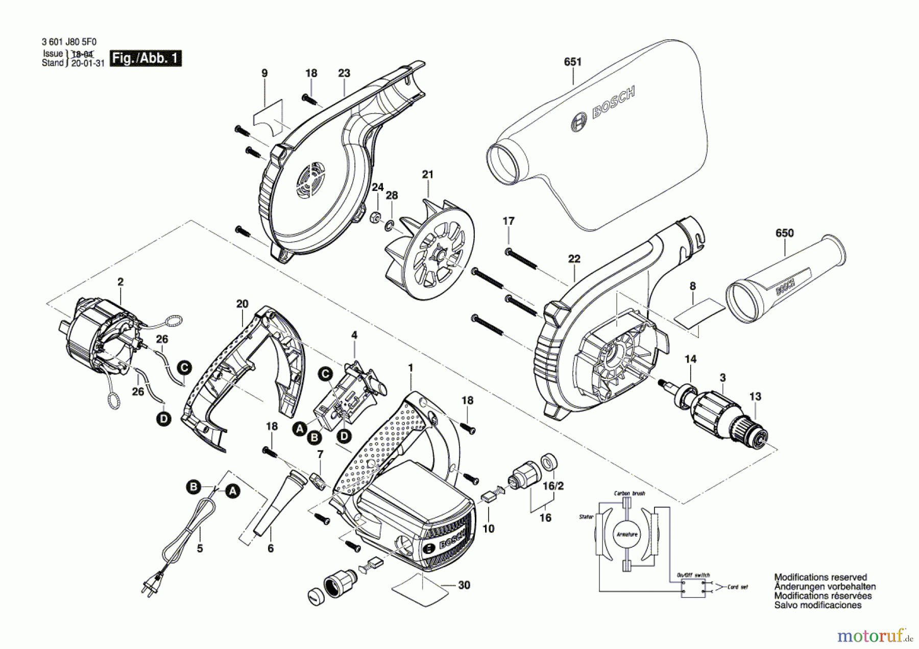  Bosch Werkzeug Druckgebläse GBL 620 Seite 1