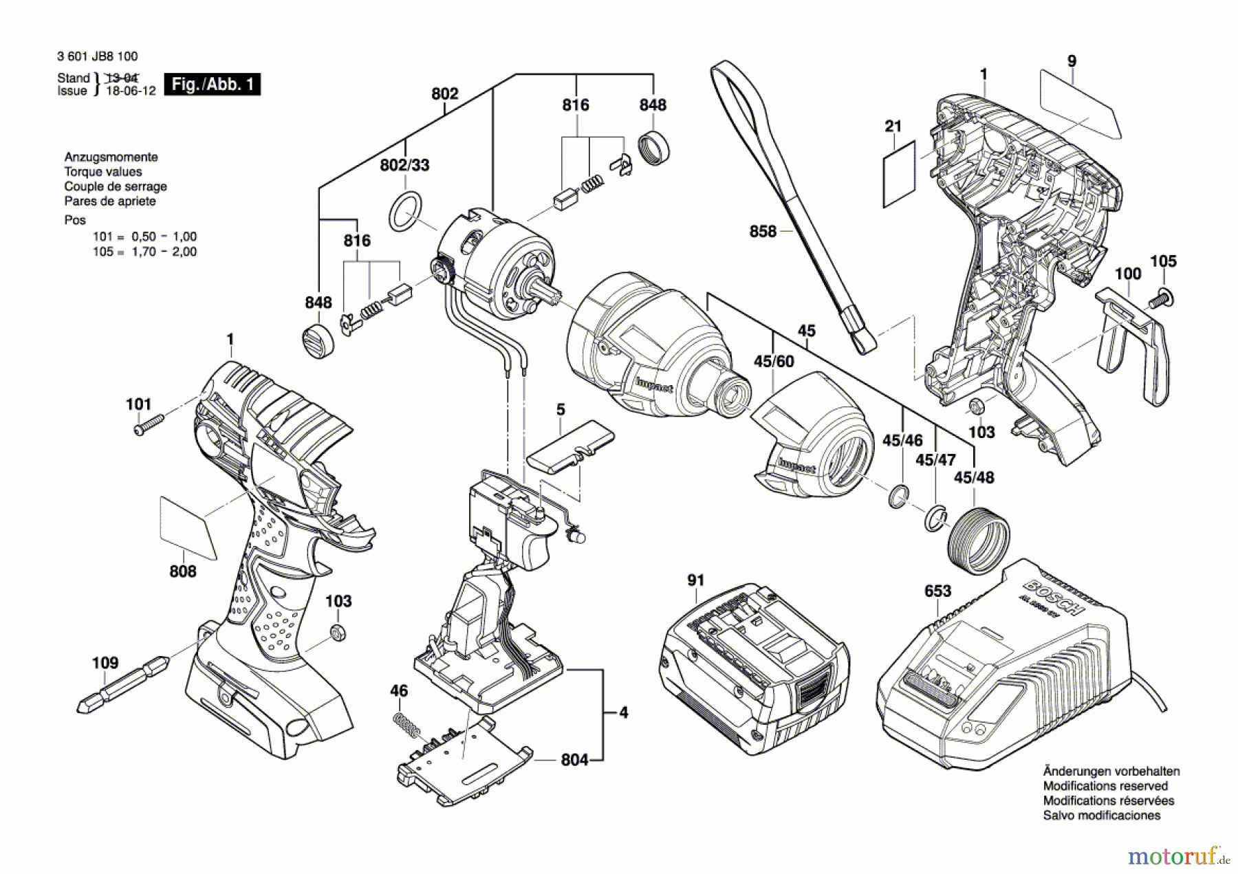  Bosch Werkzeug Schlagschrauber GDX 18 V-LI Seite 1