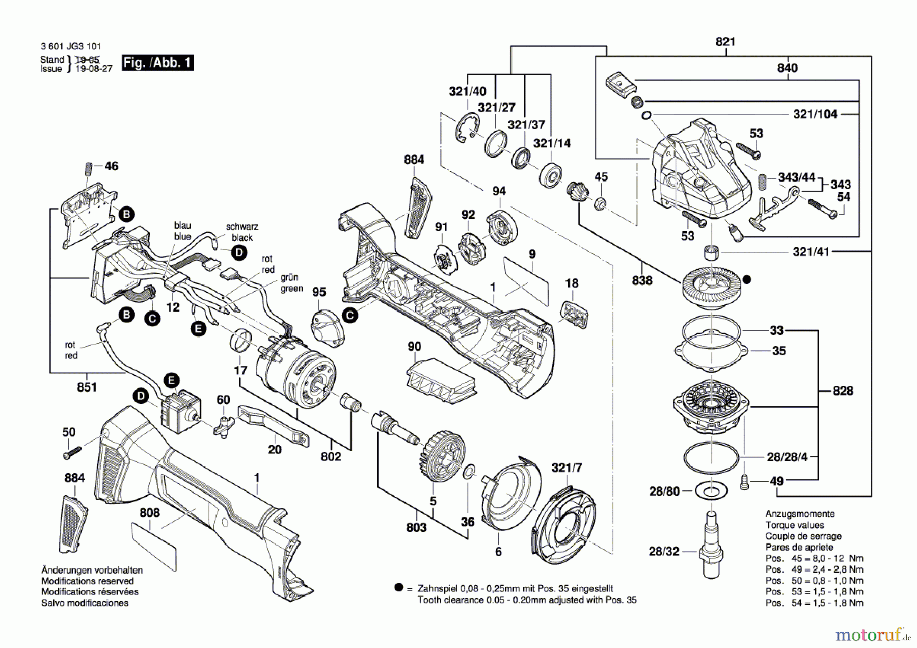  Bosch Akku Werkzeug Akku-Winkelschleifer GWS 18V-10 Seite 1