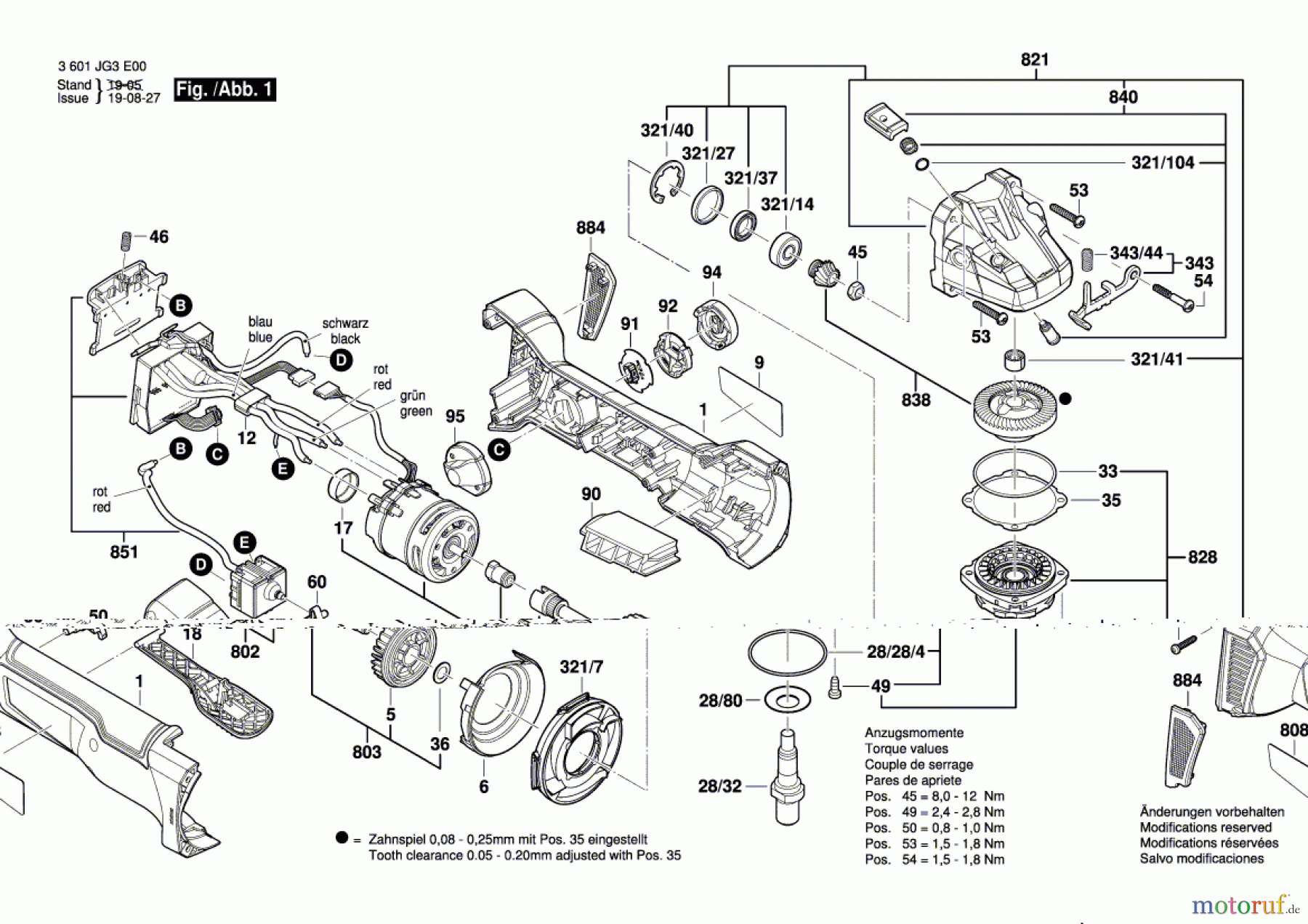  Bosch Akku Werkzeug Akku-Winkelschleifer GWS 18V-45PSC Seite 1