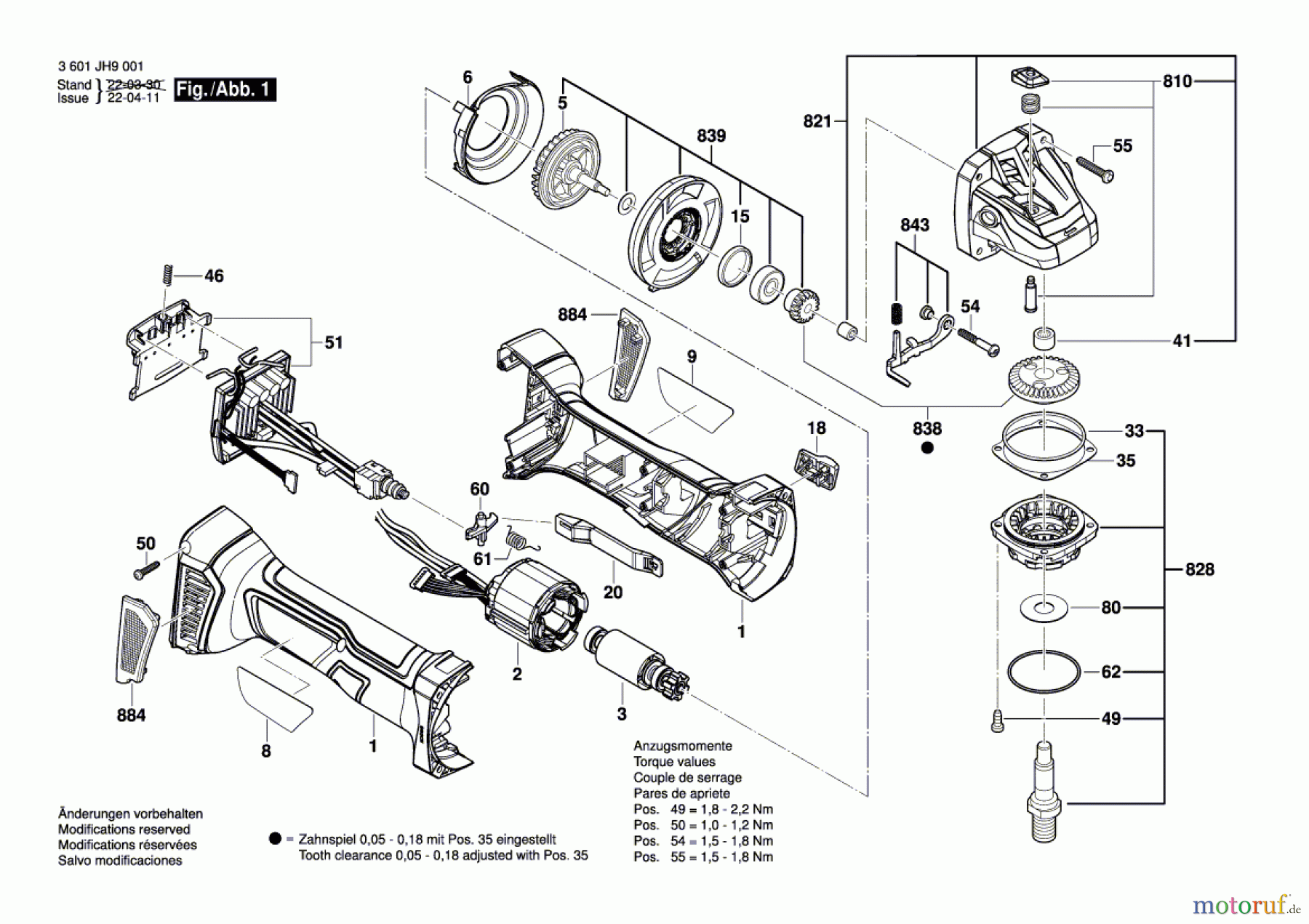  Bosch Akku Werkzeug Akku-Winkelschleifer GWS 18V-7 Seite 1