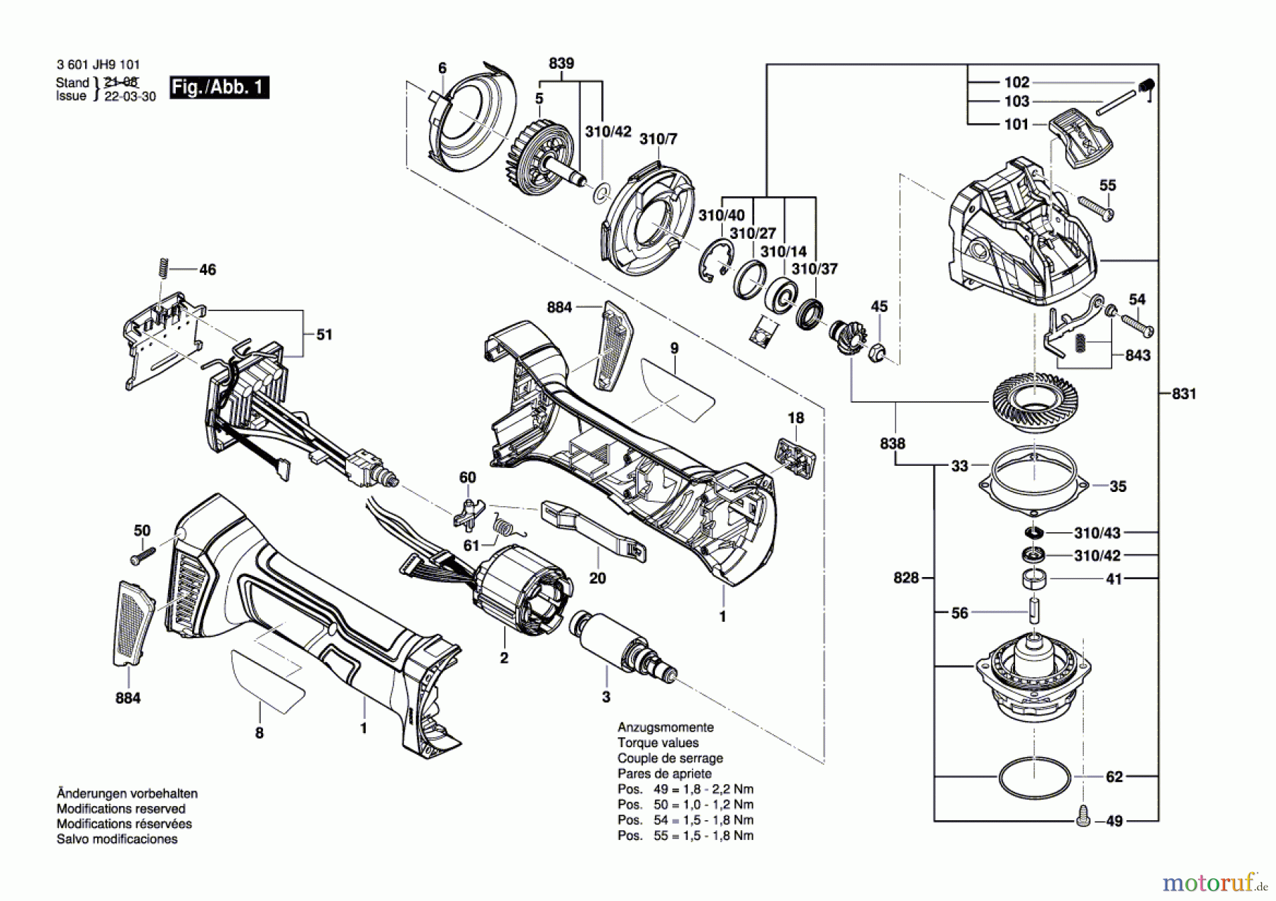  Bosch Akku Werkzeug Akku-Winkelschleifer GWX 18V-7 Seite 1