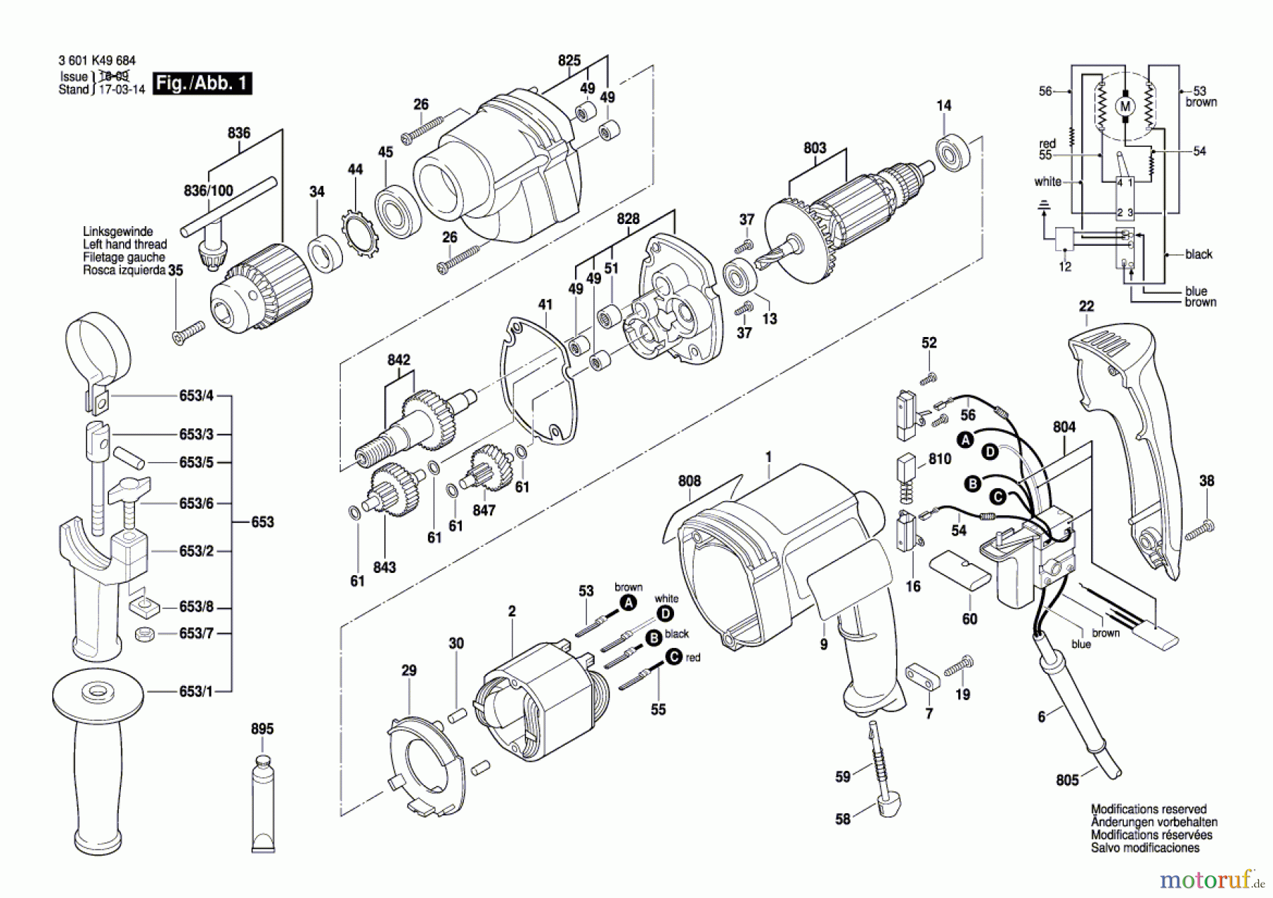 Bosch Werkzeug Bohrmaschine BM 550 E Seite 1