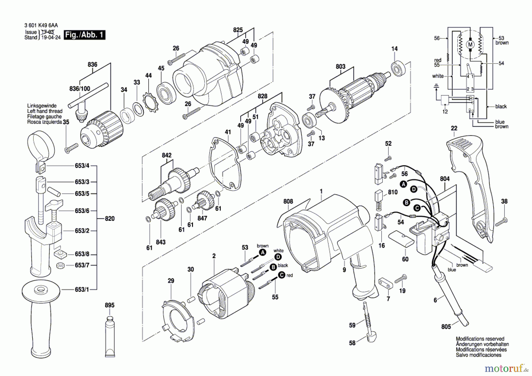  Bosch Werkzeug Bohrmaschine BTI-BM 550 E Seite 1
