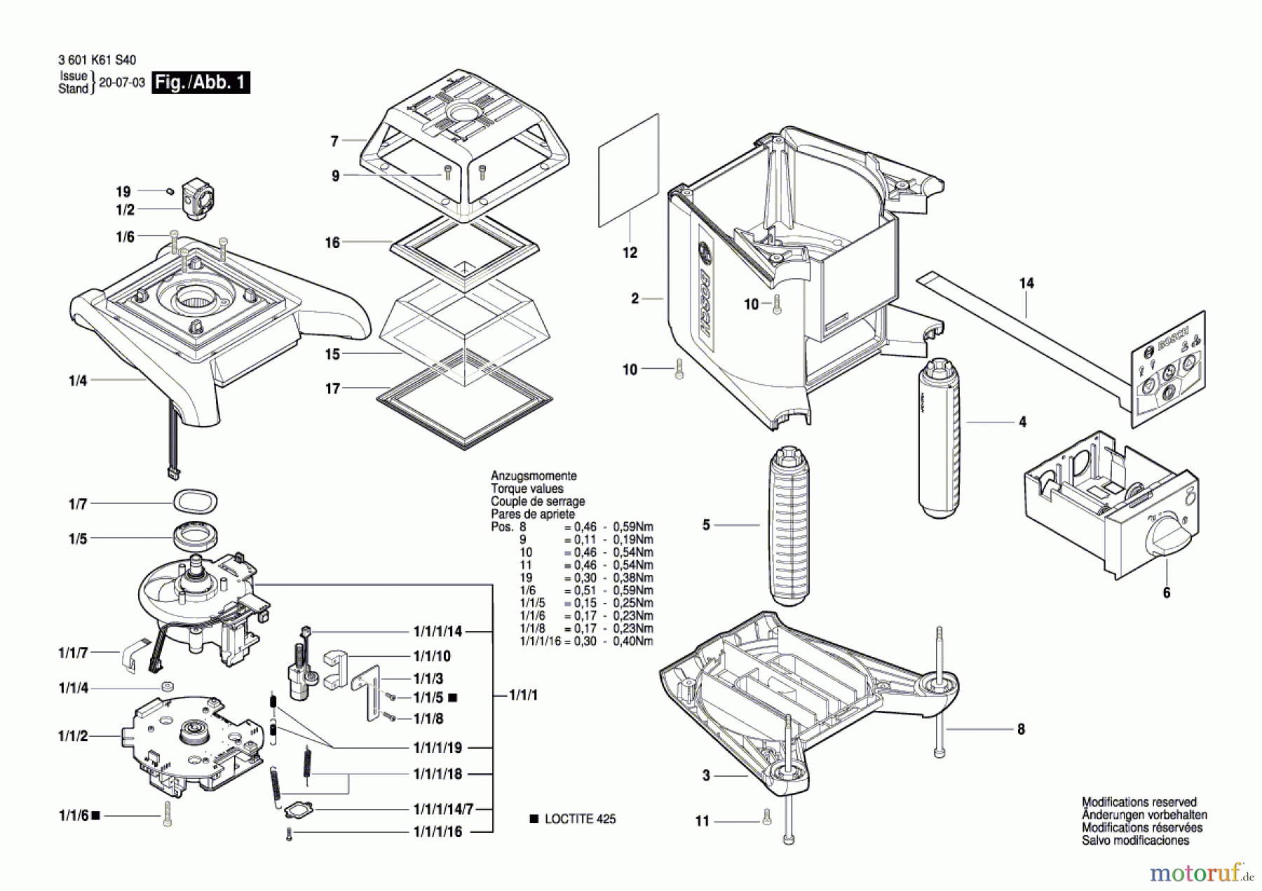  Bosch Werkzeug Baulaser GRL 350 HV Seite 1