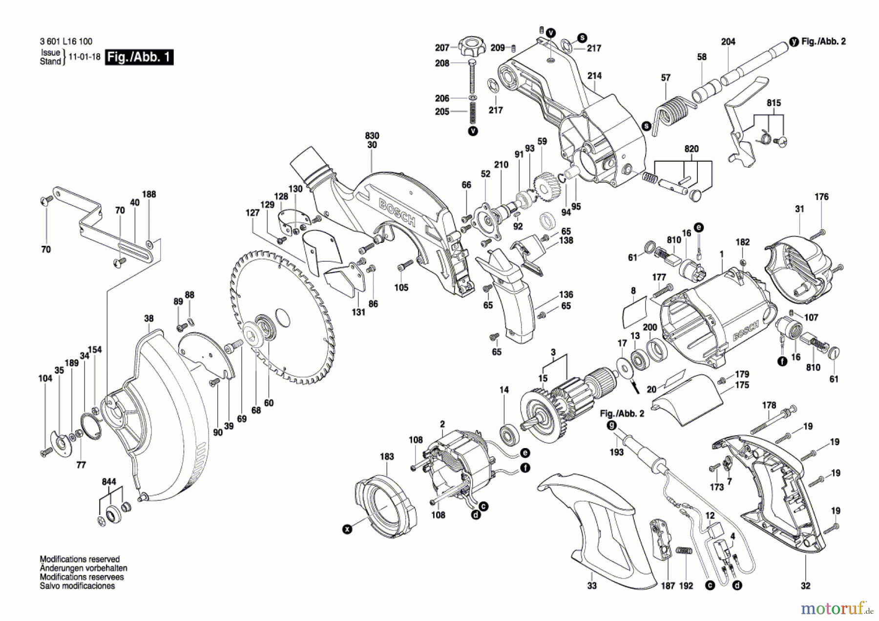  Bosch Werkzeug Kapp-/Zugsäge GCM 800 S Seite 1
