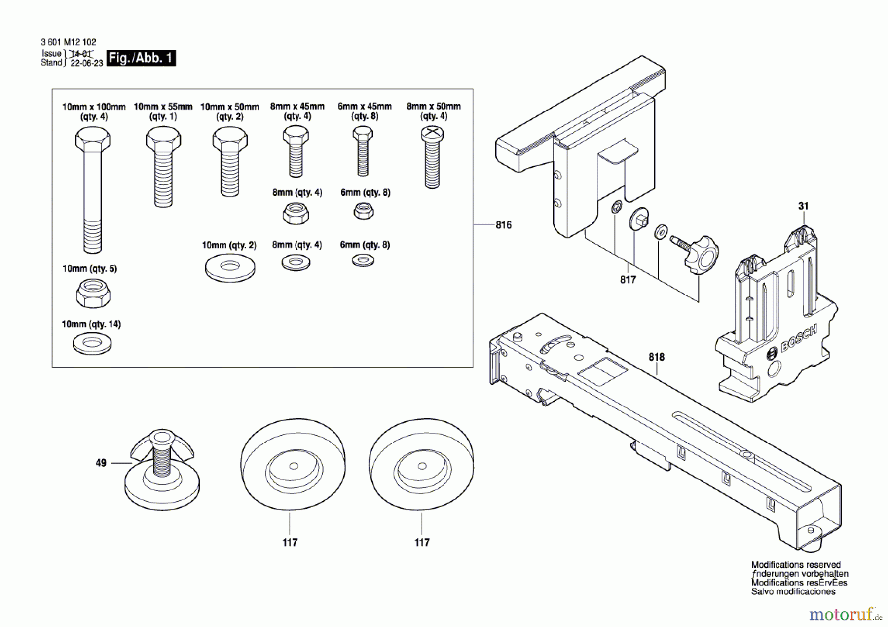  Bosch Werkzeug Arbeitstisch GTA 2500 W Seite 1