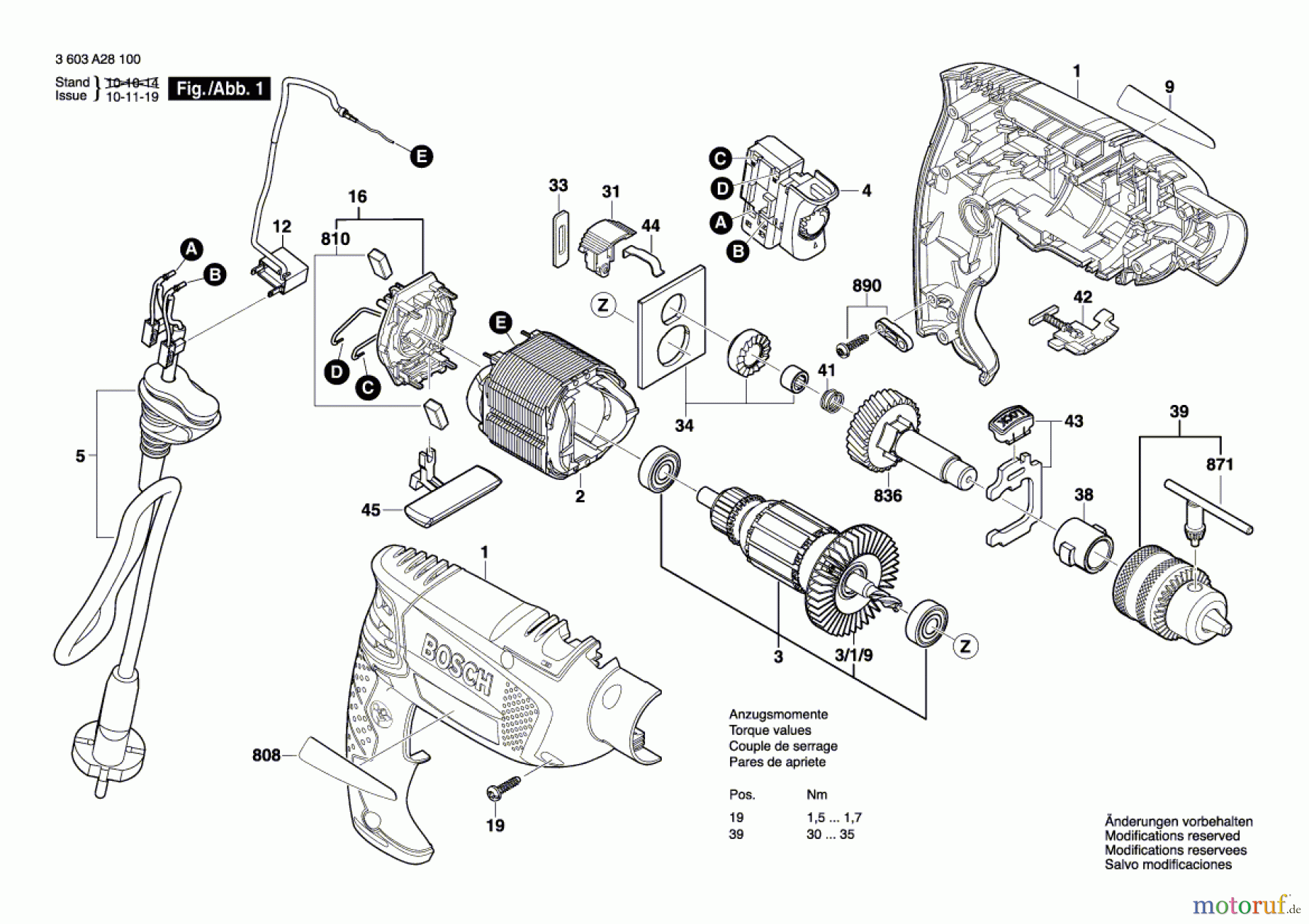  Bosch Werkzeug Schlagbohrmaschine PSB 600 RE Seite 1