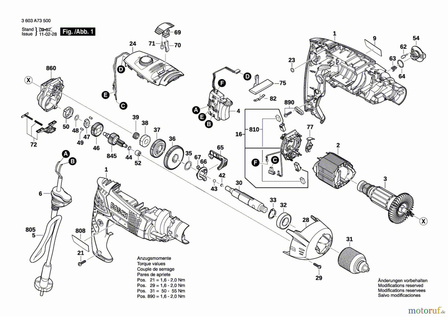  Bosch Werkzeug Schlagbohrmaschine PSB 1000-2RCE Seite 1