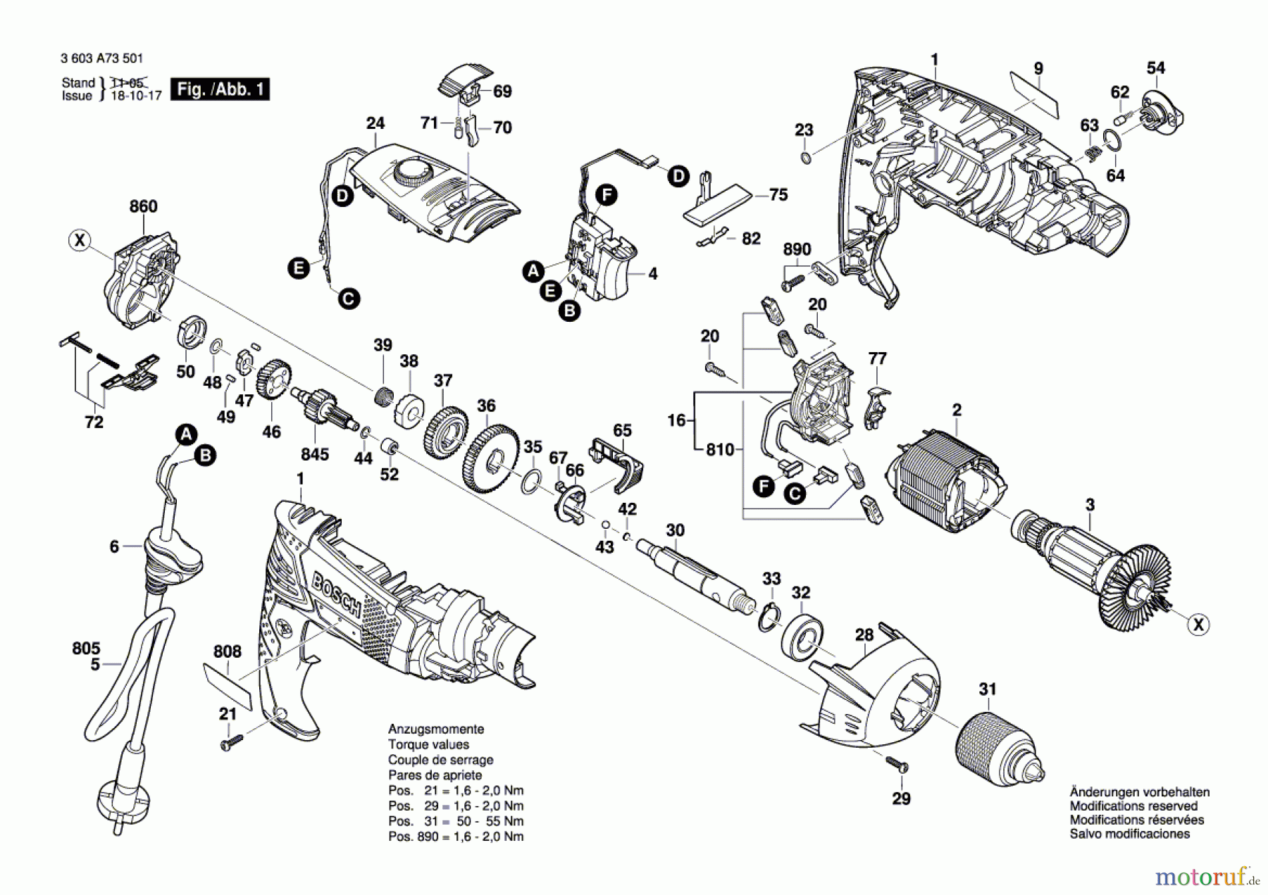  Bosch Werkzeug Schlagbohrmaschine PSB 1000-2RCA Seite 1