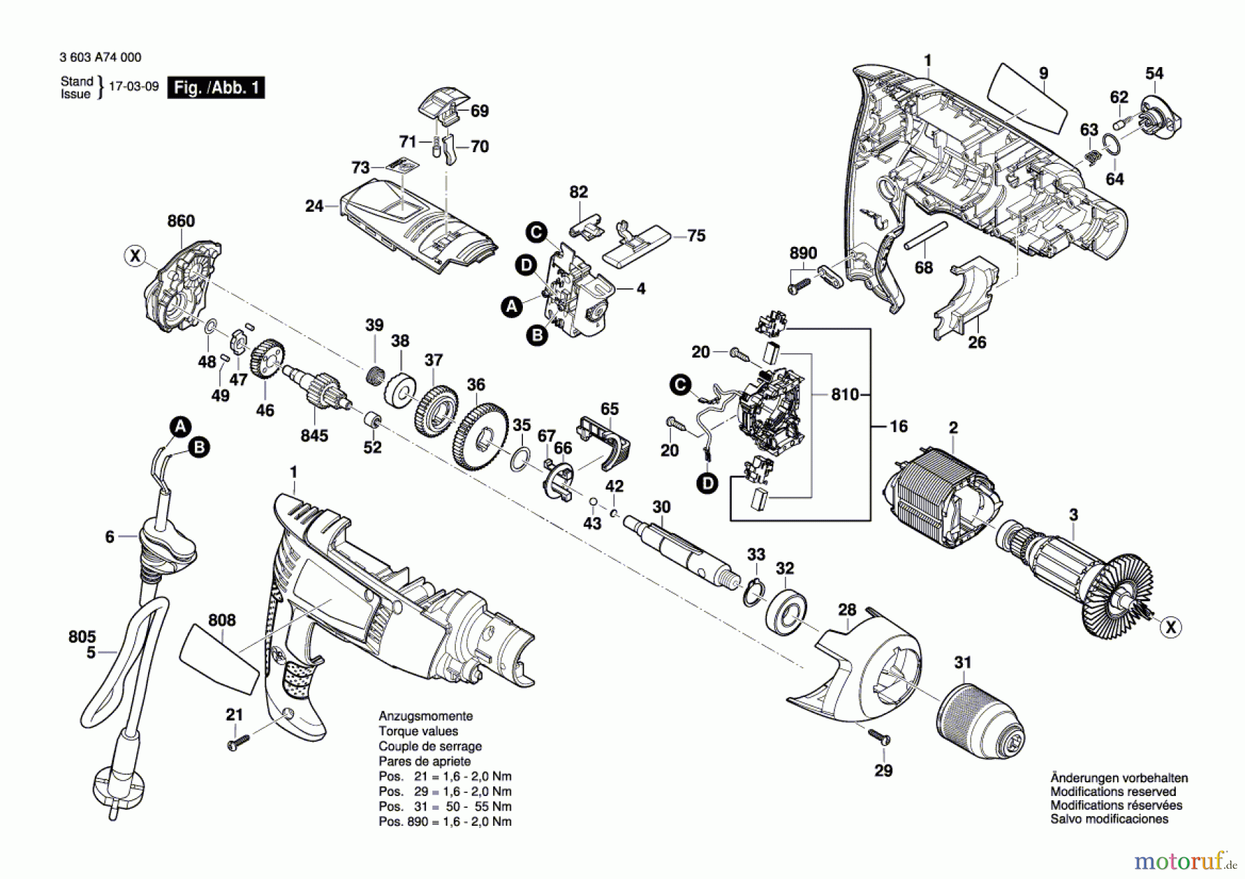 Bosch Werkzeug Schlagbohrmaschine AdvancedImpact 900 Seite 1