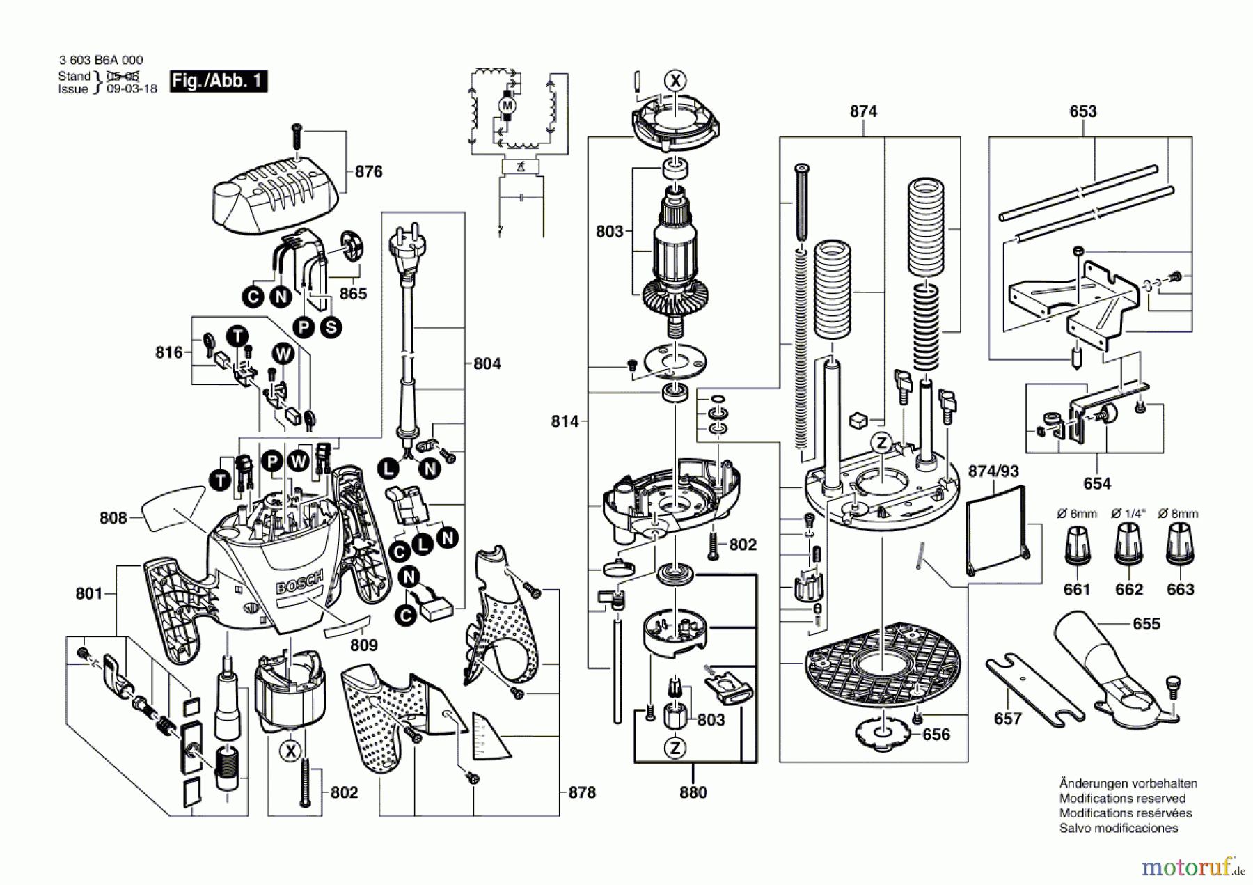  Bosch Werkzeug Oberfräse POF 1100 AE Seite 1
