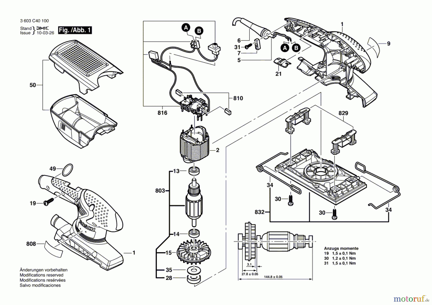  Bosch Werkzeug Schwingschleifer PSS 190 AC Seite 1