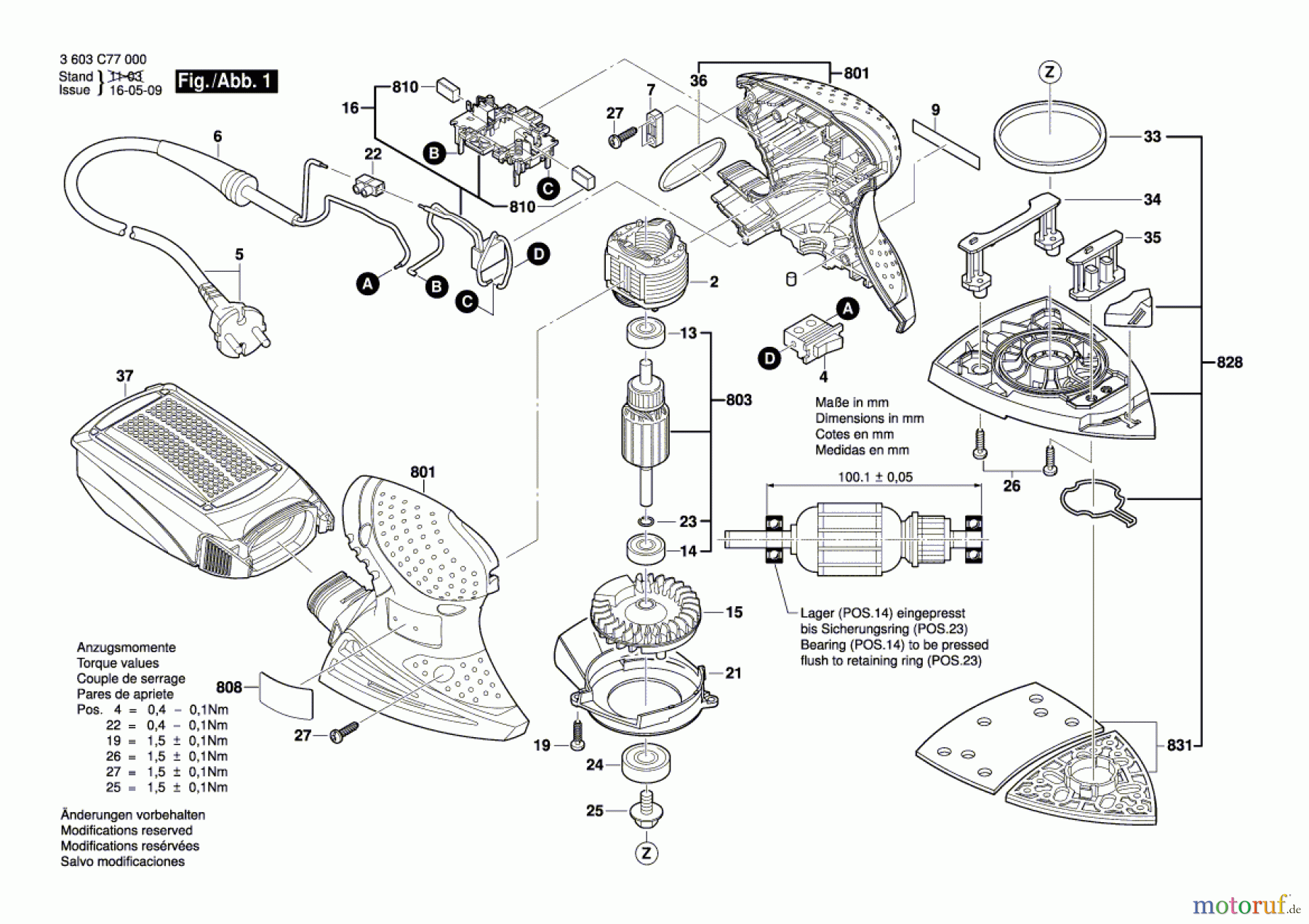  Bosch Werkzeug Schwingschleifer PSM 160 A Seite 1