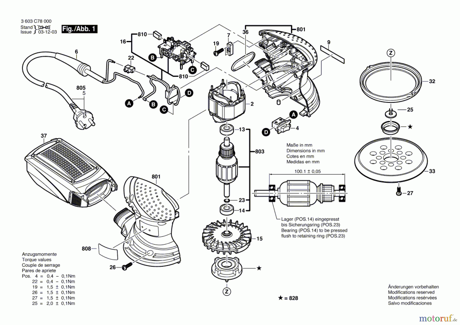  Bosch Werkzeug Exzenterschleifer PEX 220 A Seite 1
