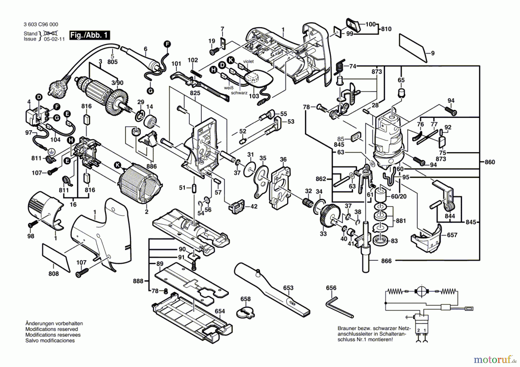  Bosch Werkzeug Pendelstichsäge PST 1000 CE Seite 1