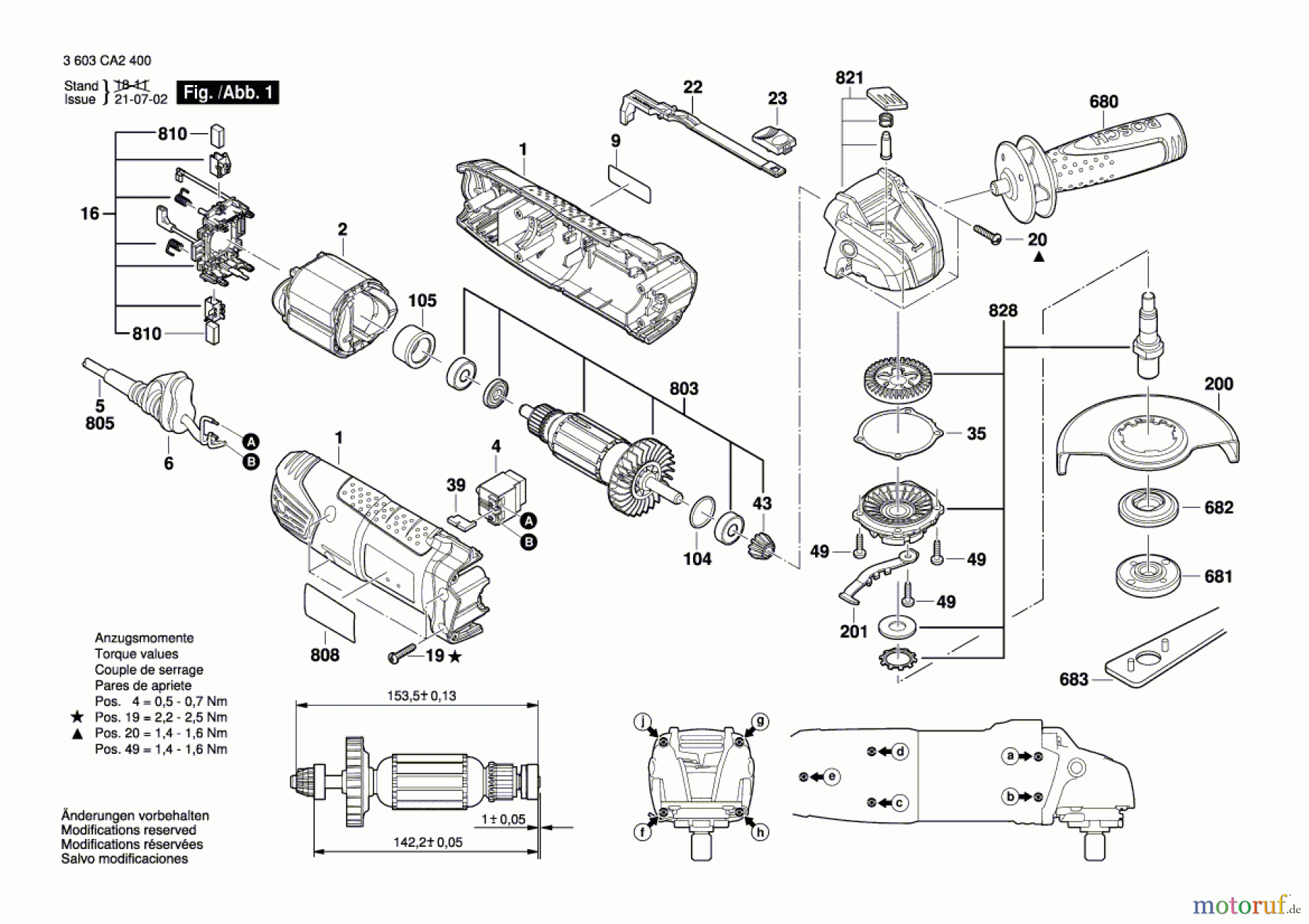  Bosch Werkzeug Winkelschleifer PWS 750-115 Seite 1