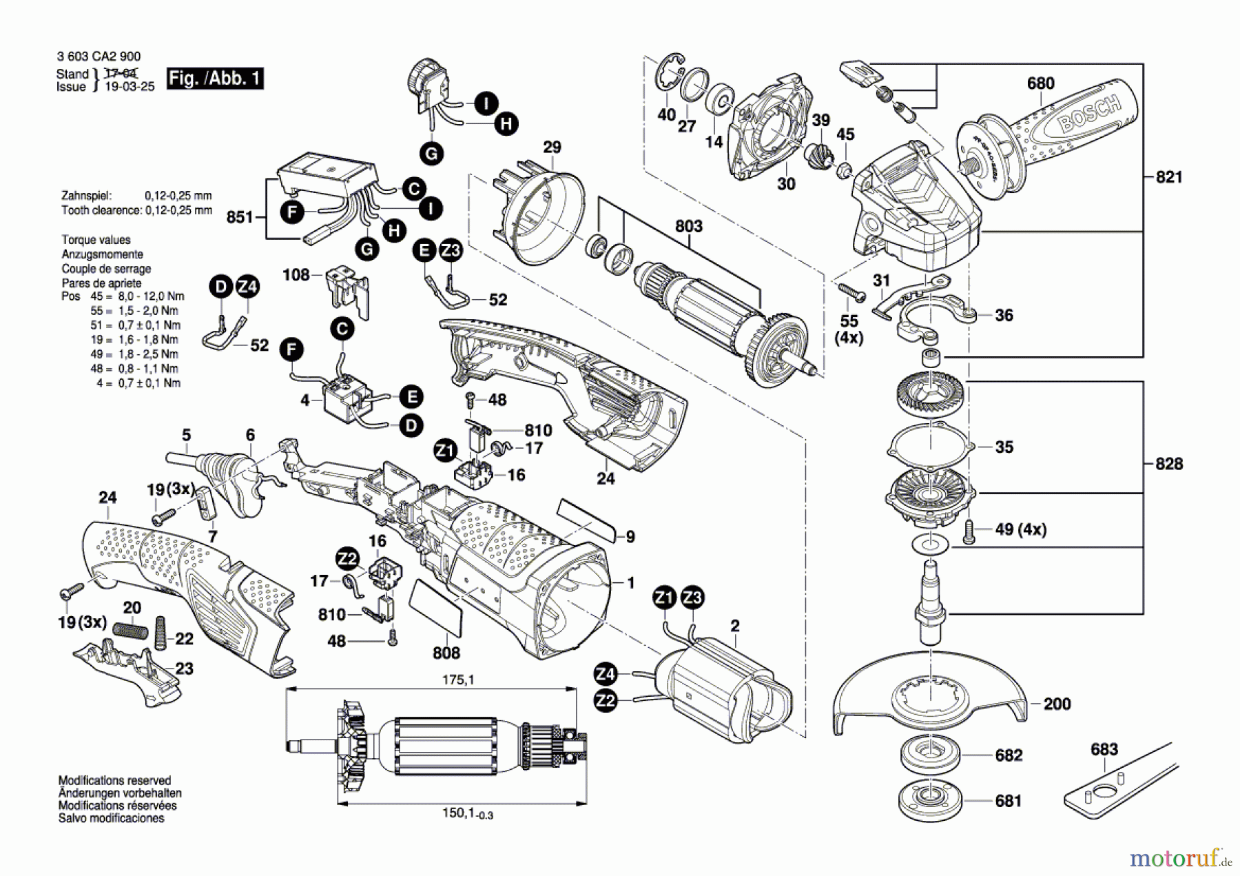  Bosch Werkzeug Winkelschleifer PWS 1300-125 CE Seite 1
