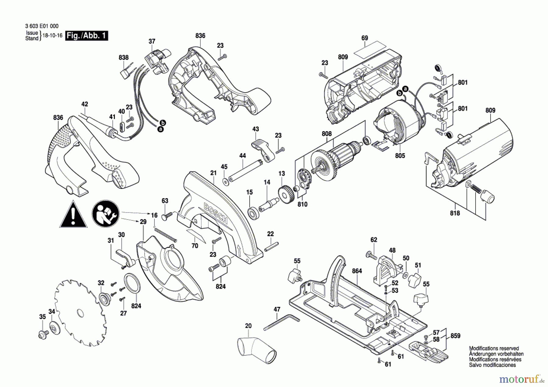  Bosch Werkzeug Handkreissäge PKS 55 A Seite 1