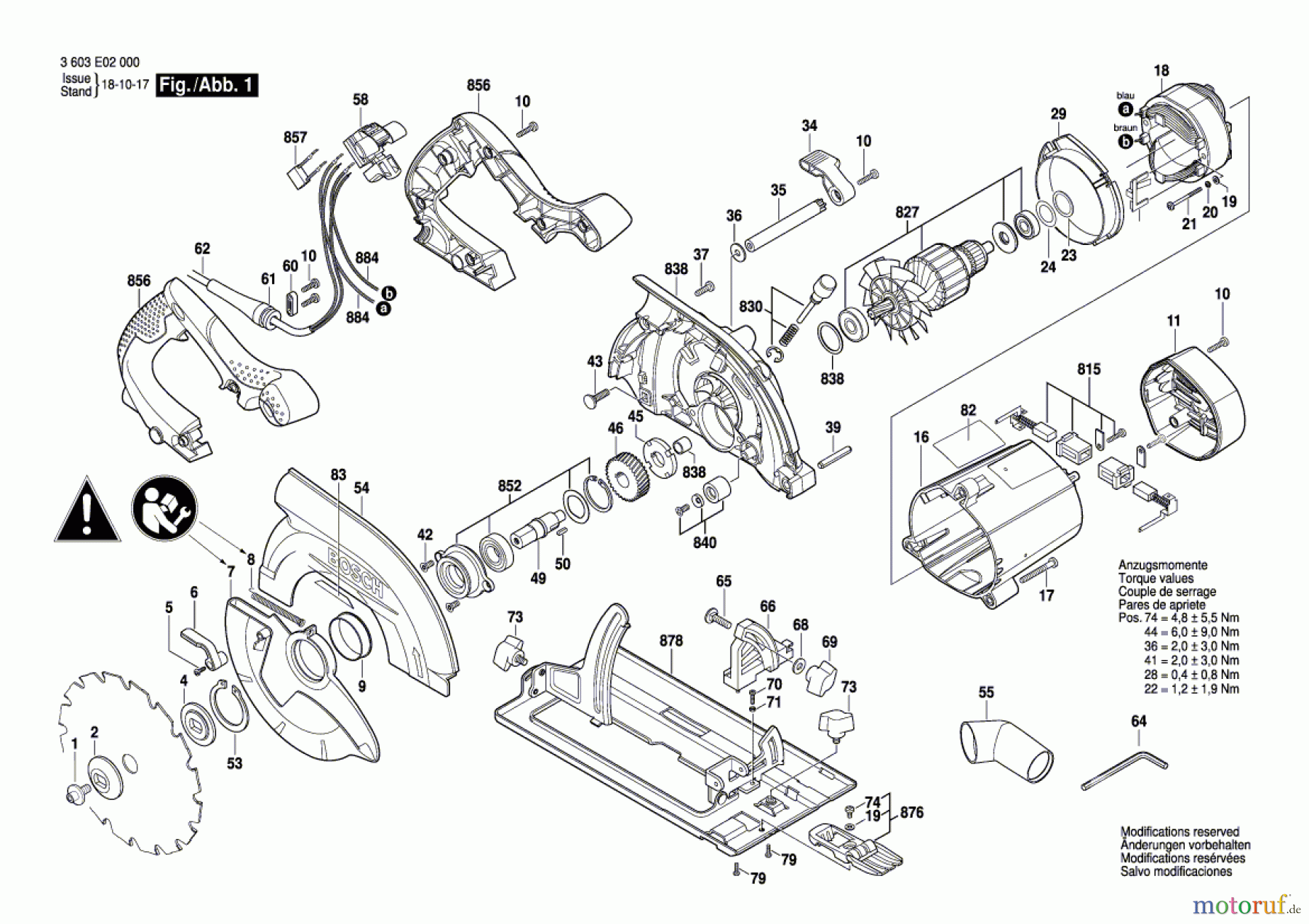  Bosch Werkzeug Handkreissäge PKS 66 AF Seite 1