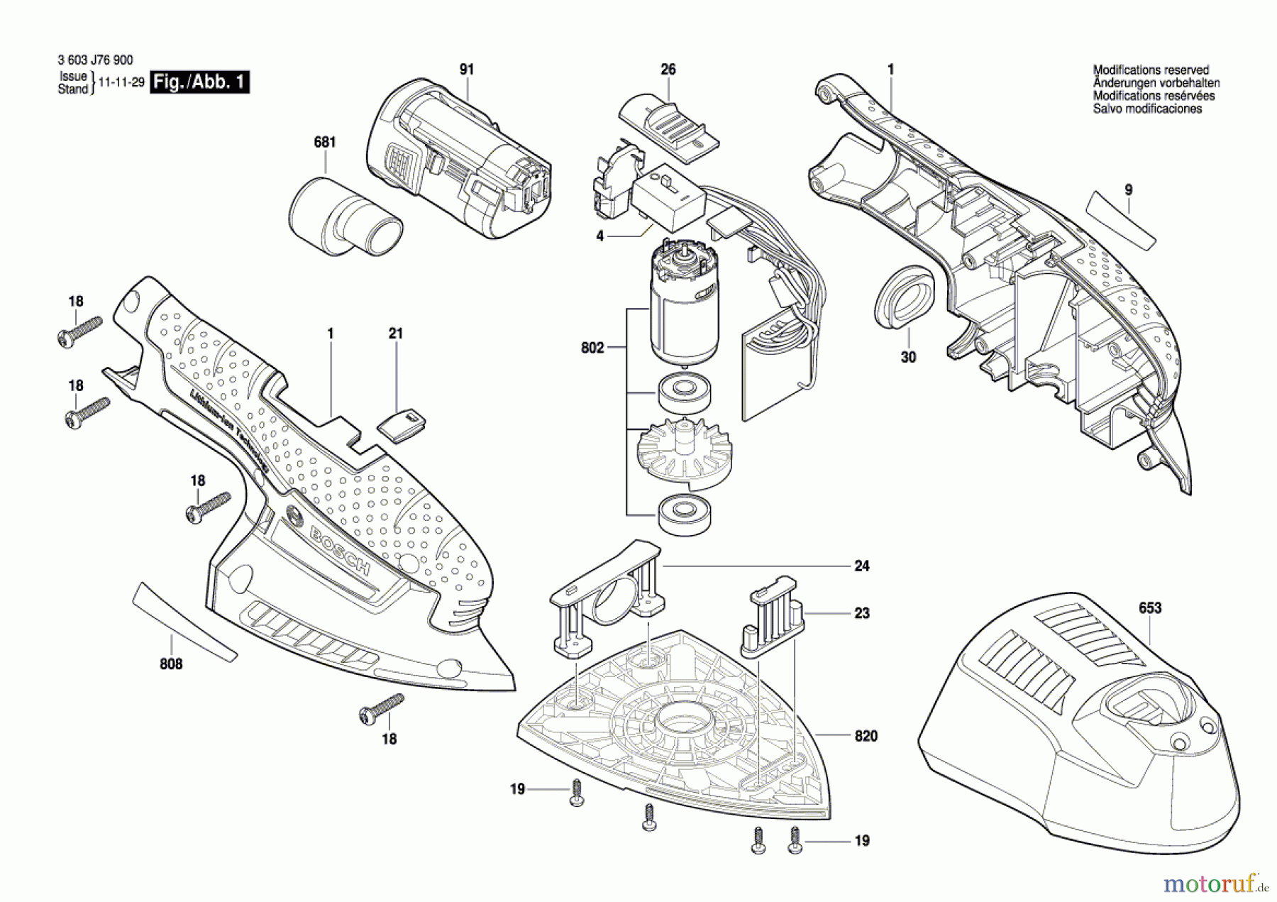  Bosch Akku Werkzeug Akku-Schwingschleifer PSM 10,8 LI Seite 1