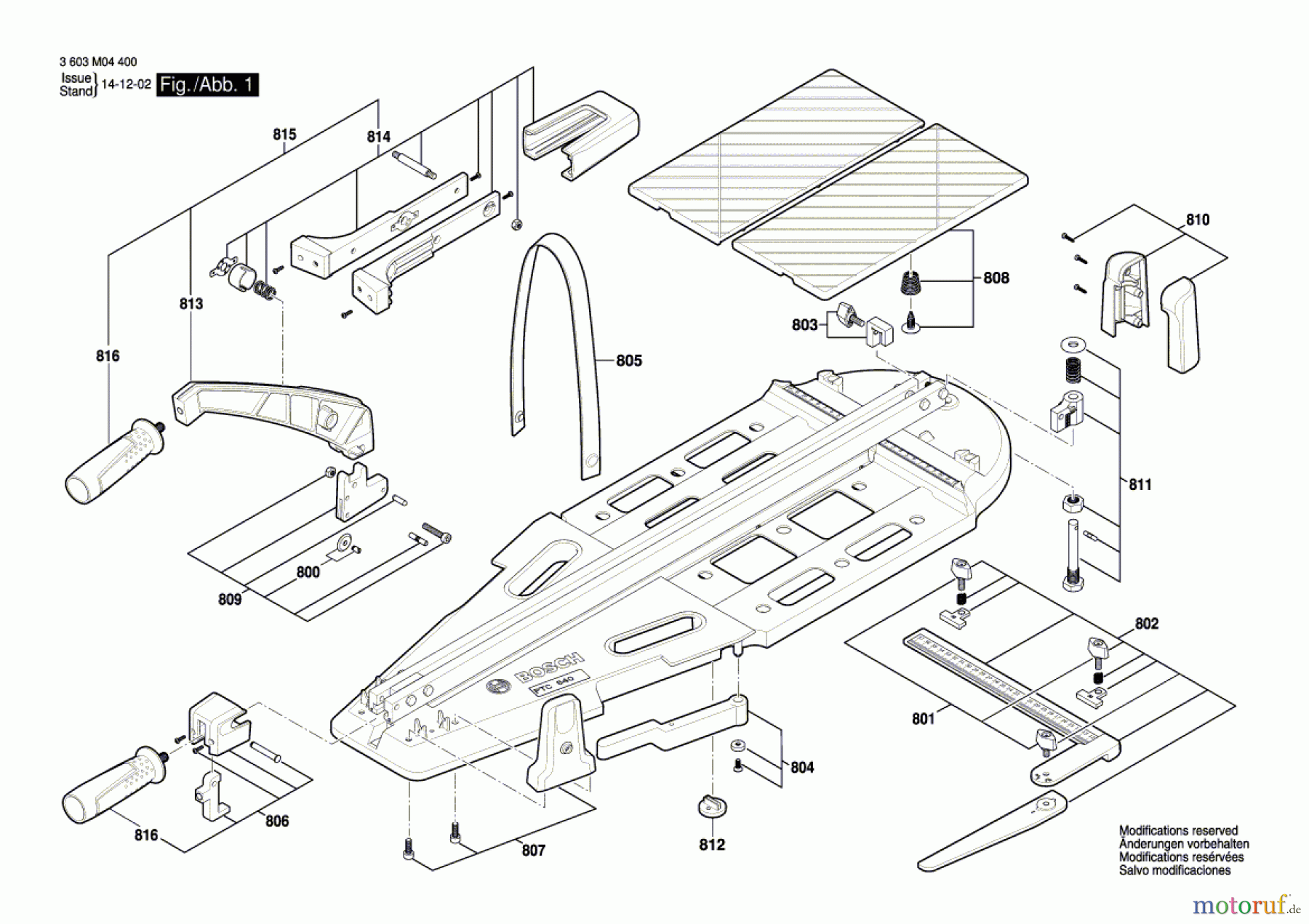  Bosch Werkzeug Fliesenschneider PTC 640 Seite 1