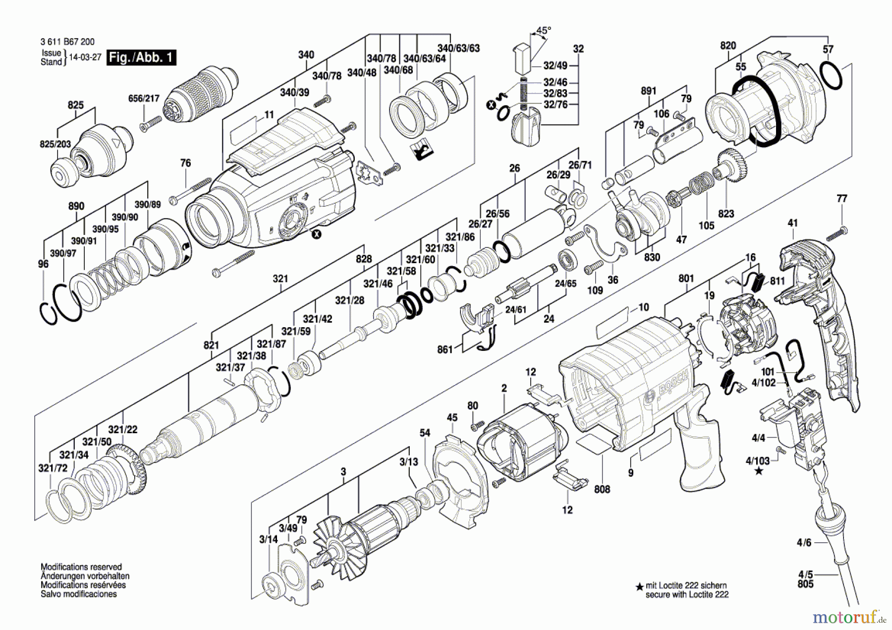  Bosch Werkzeug Bohrhammer GBH 2-28 DFV Seite 1