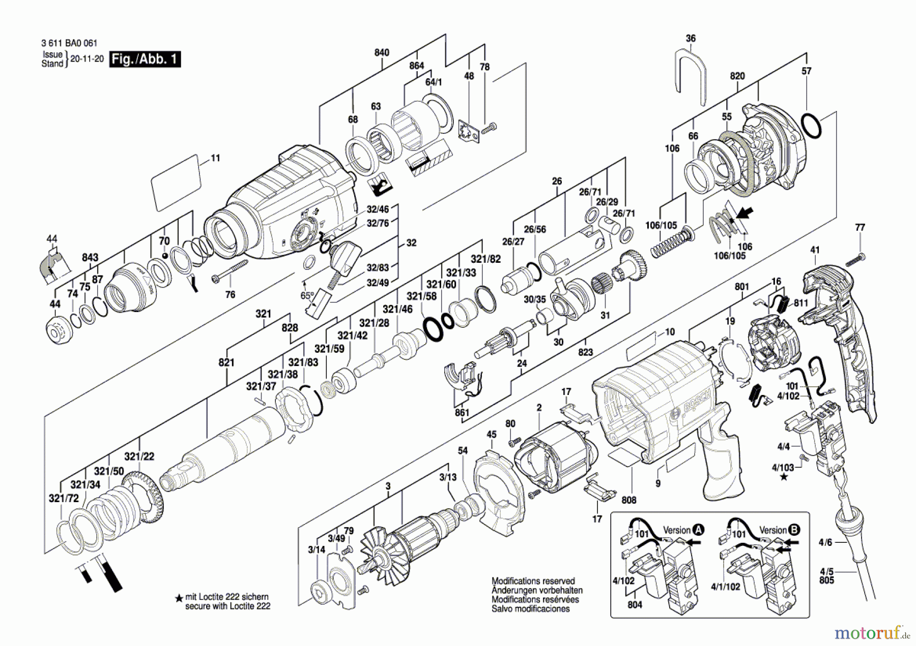  Bosch Werkzeug Bohrhammer GBH 2-24D Seite 1
