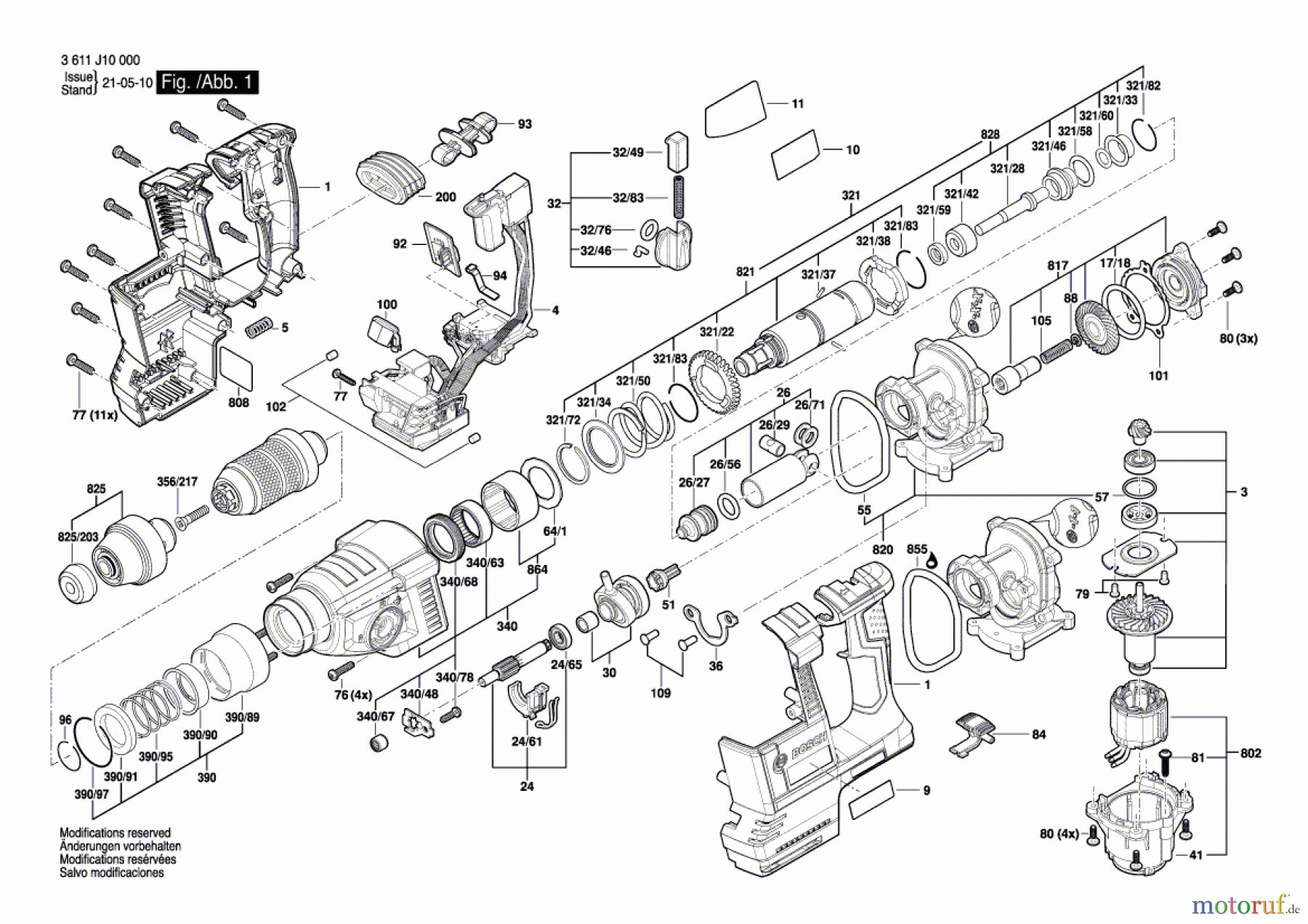  Bosch Akku Werkzeug Akku-Bohrhammer GBH 18V-26 F Seite 1