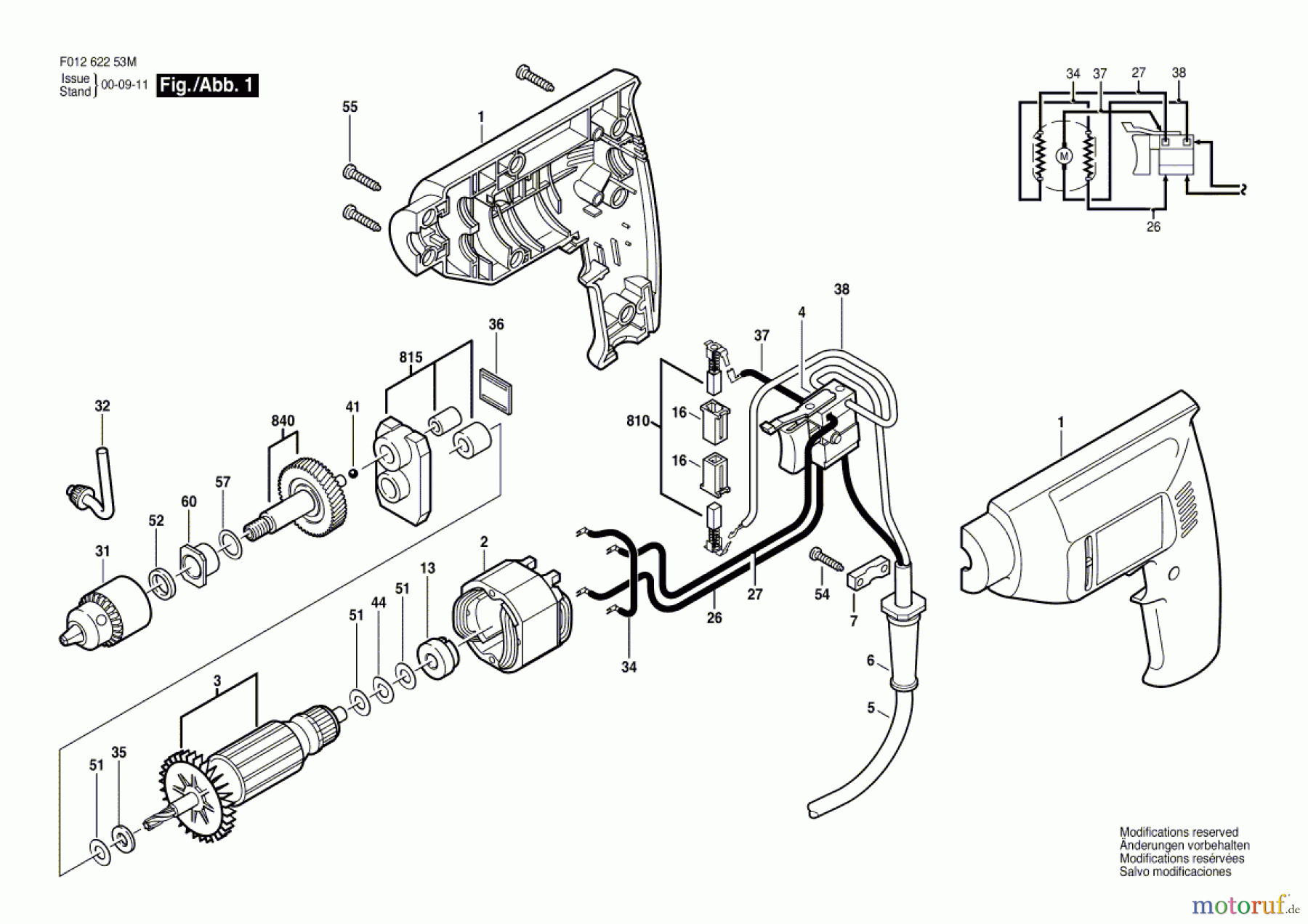  Bosch Werkzeug Bohrmaschine 6225-80 Seite 1