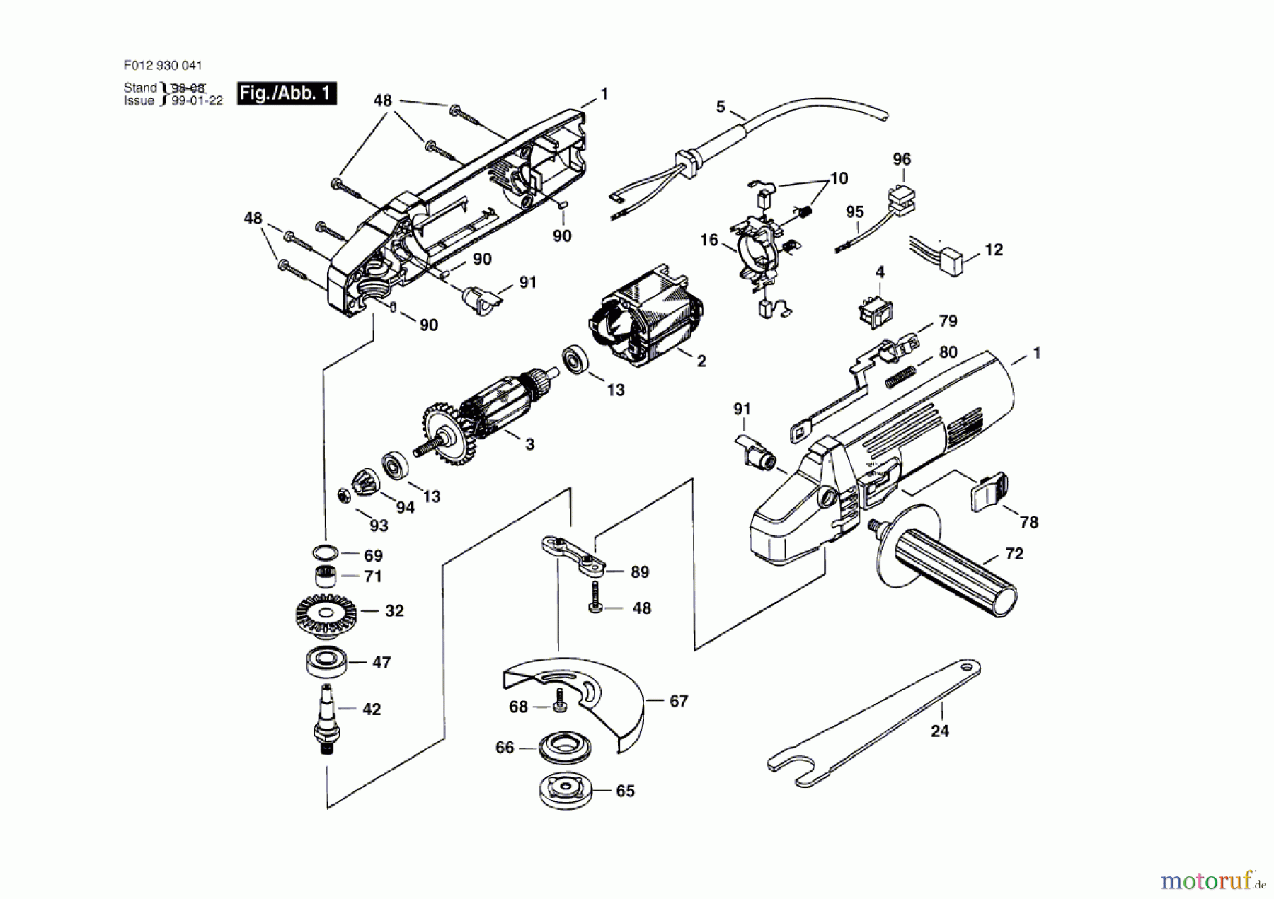  Bosch Werkzeug Winkelschleifer 9300-41 Seite 1