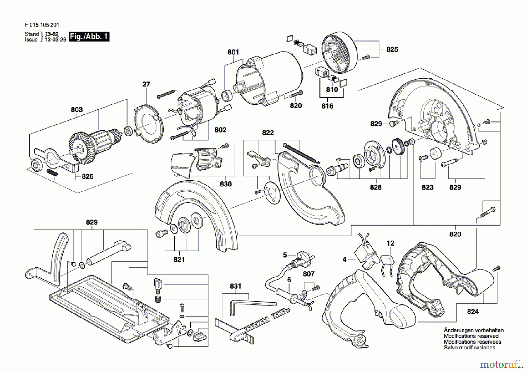  Bosch Werkzeug Handkreissäge 1052 Seite 1