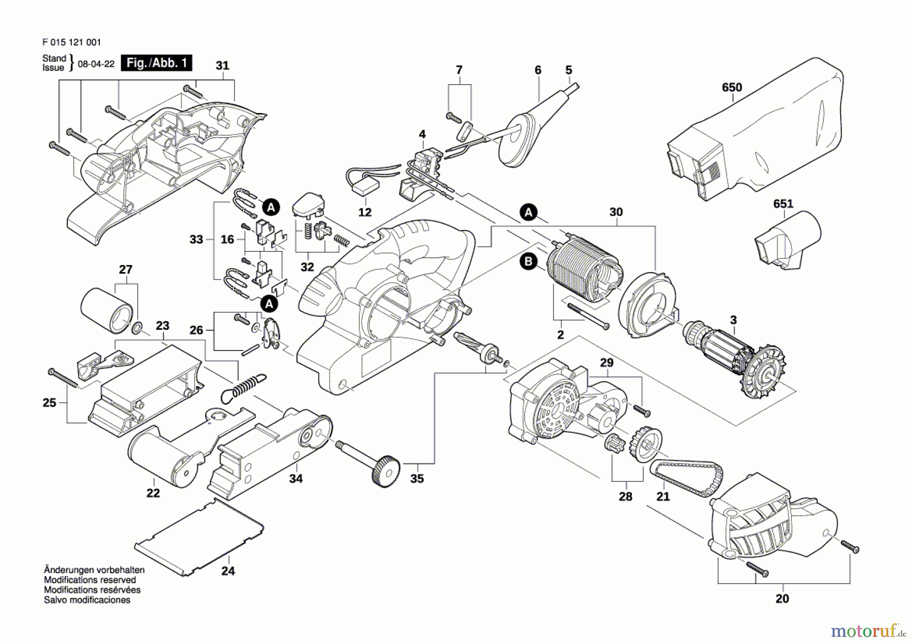  Bosch Werkzeug Bandschleifer 1220 Seite 1
