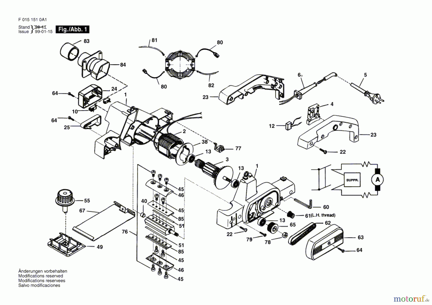  Bosch Werkzeug Handhobel 1510H1 Seite 1